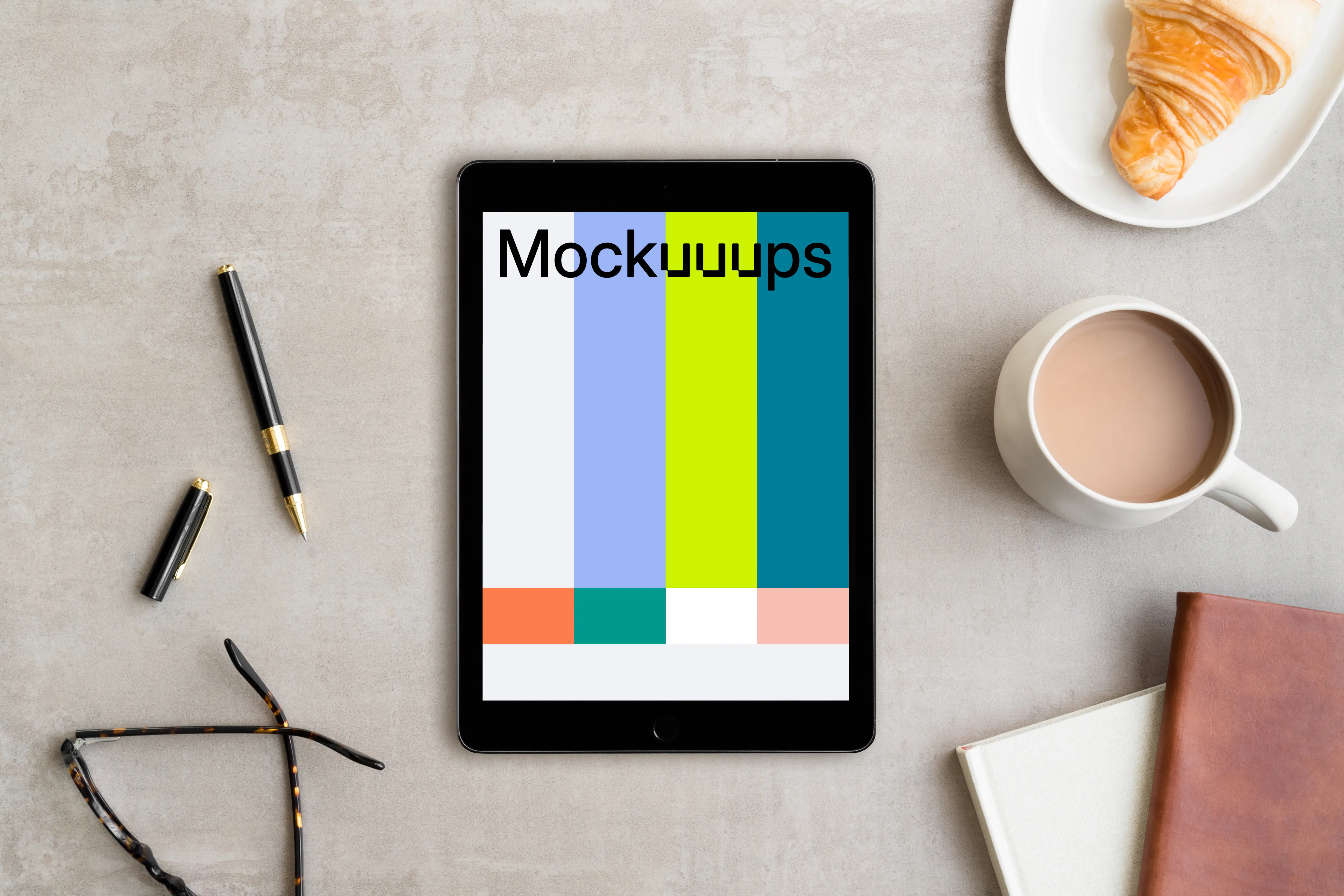 iPad Pro mockup on the table with coffee