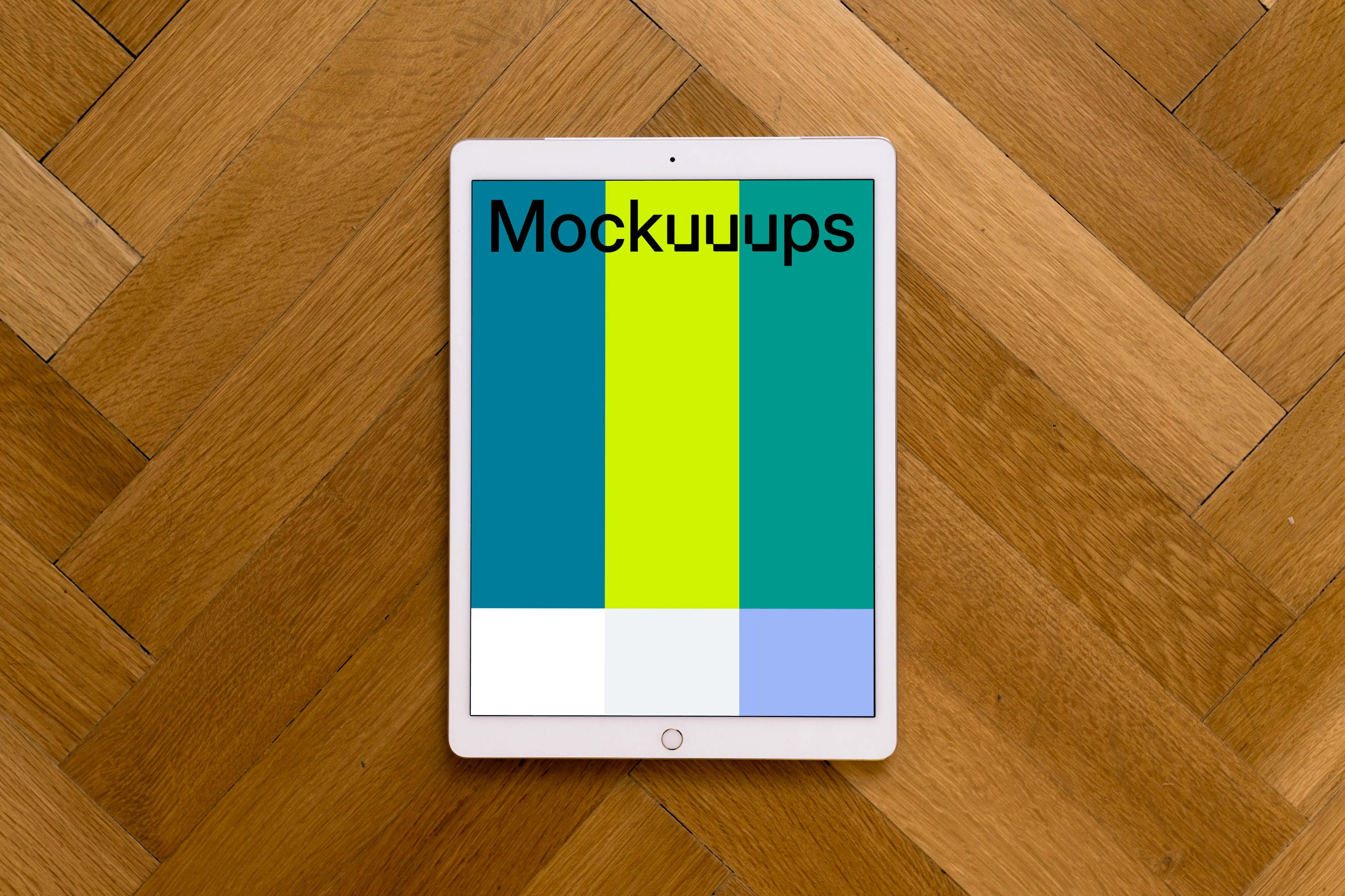iPad Pro mockup on wooden background