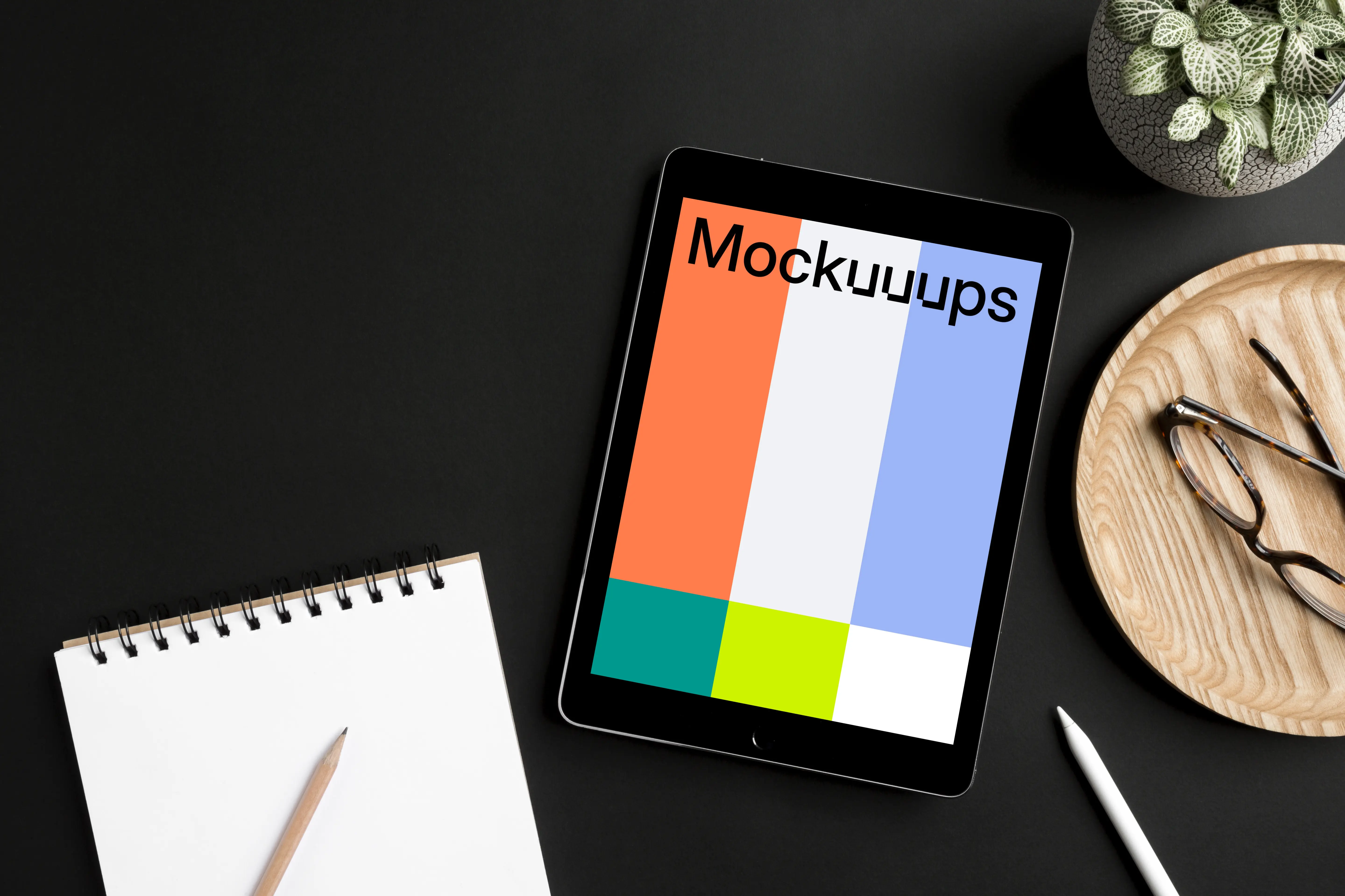 iPad Pro mockup with notes on the side