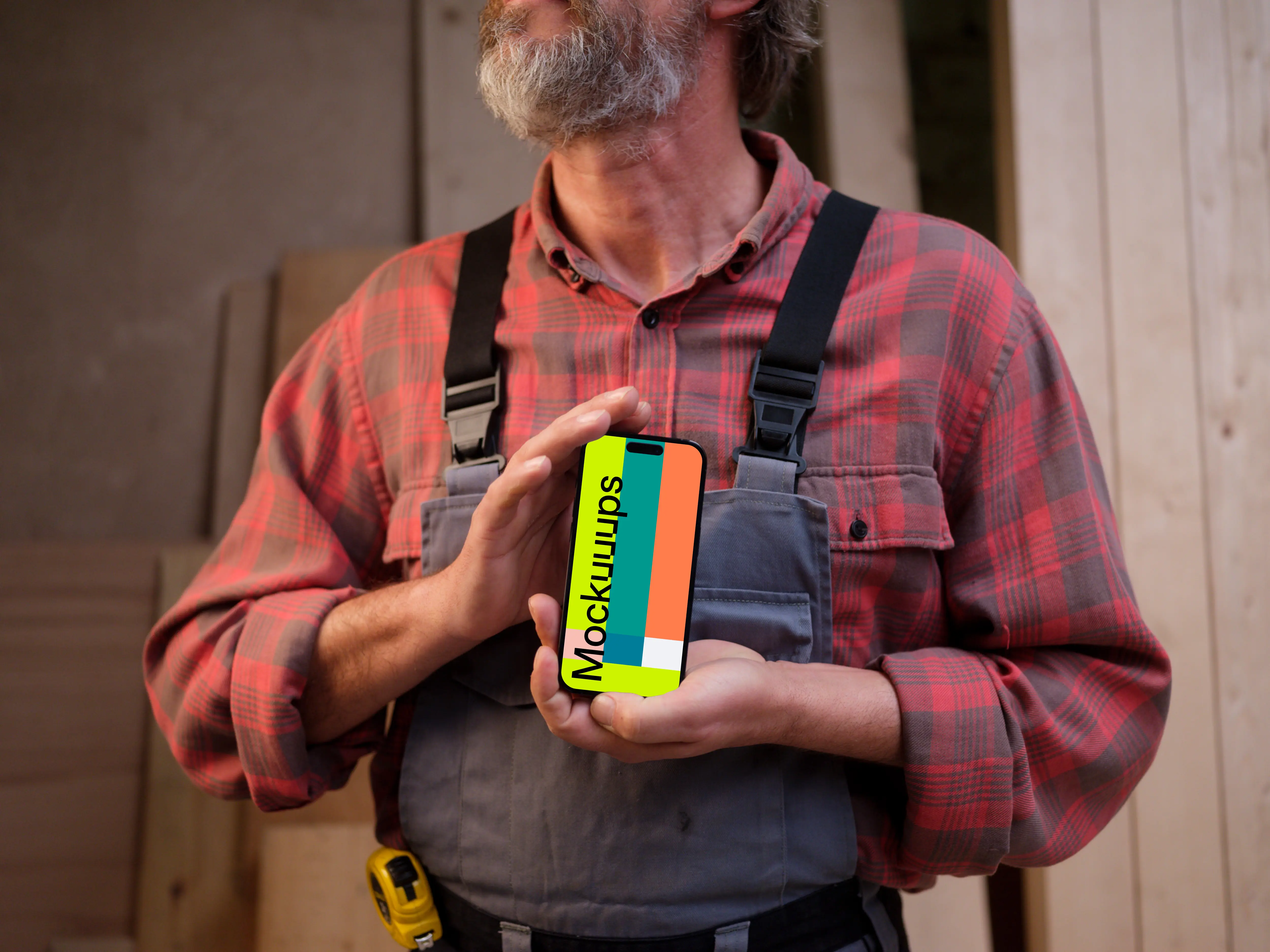 iPhone 14 Pro held by a crafter