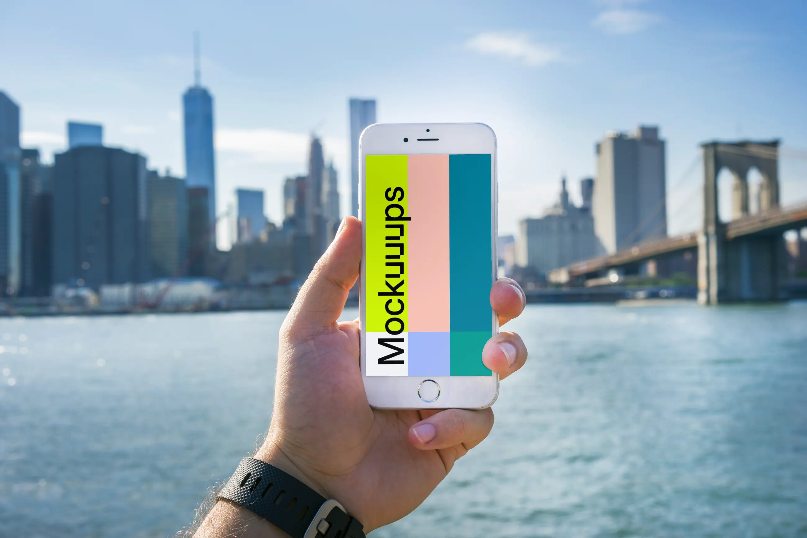iPhone 6 mockup and New York scenery