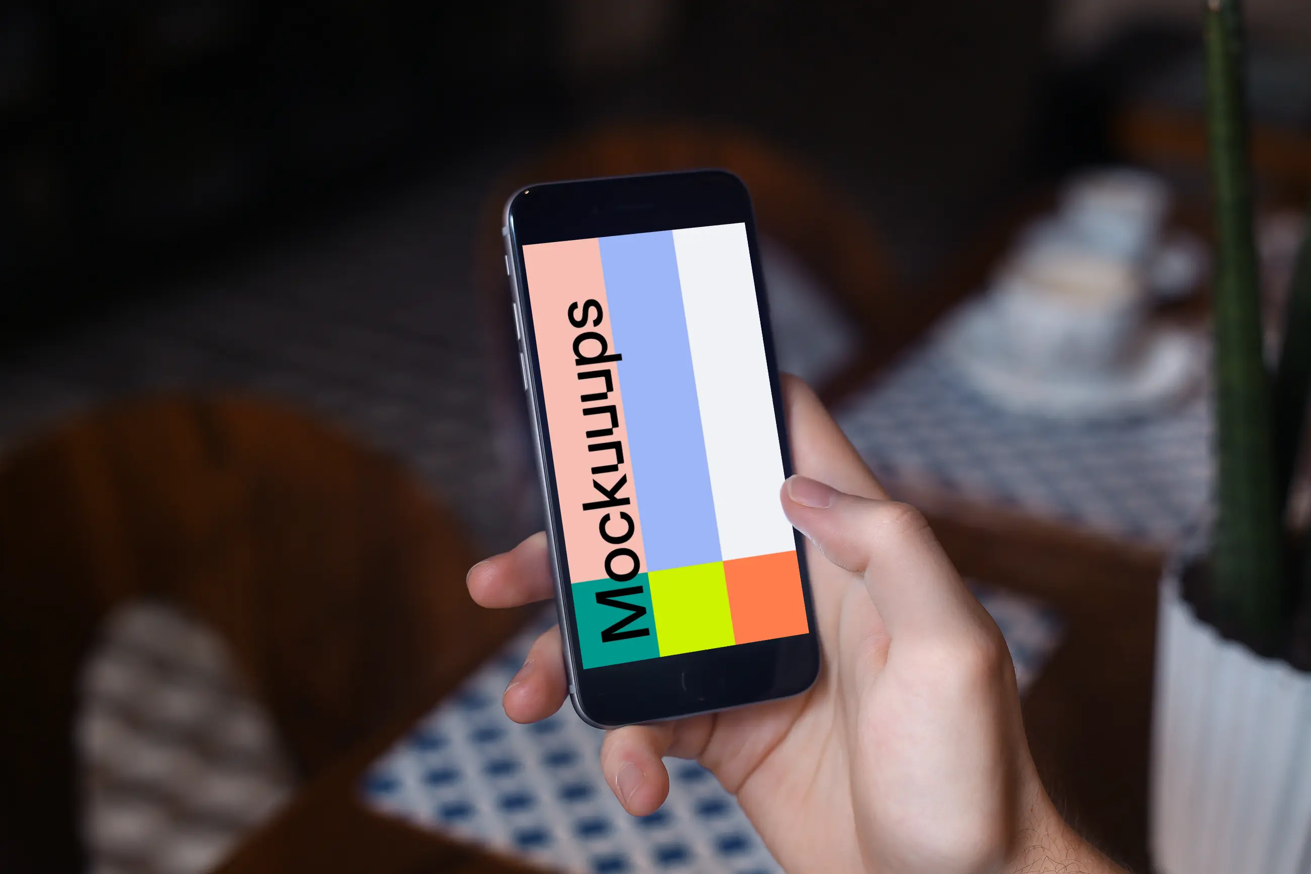 iPhone 6 mockup at coffee