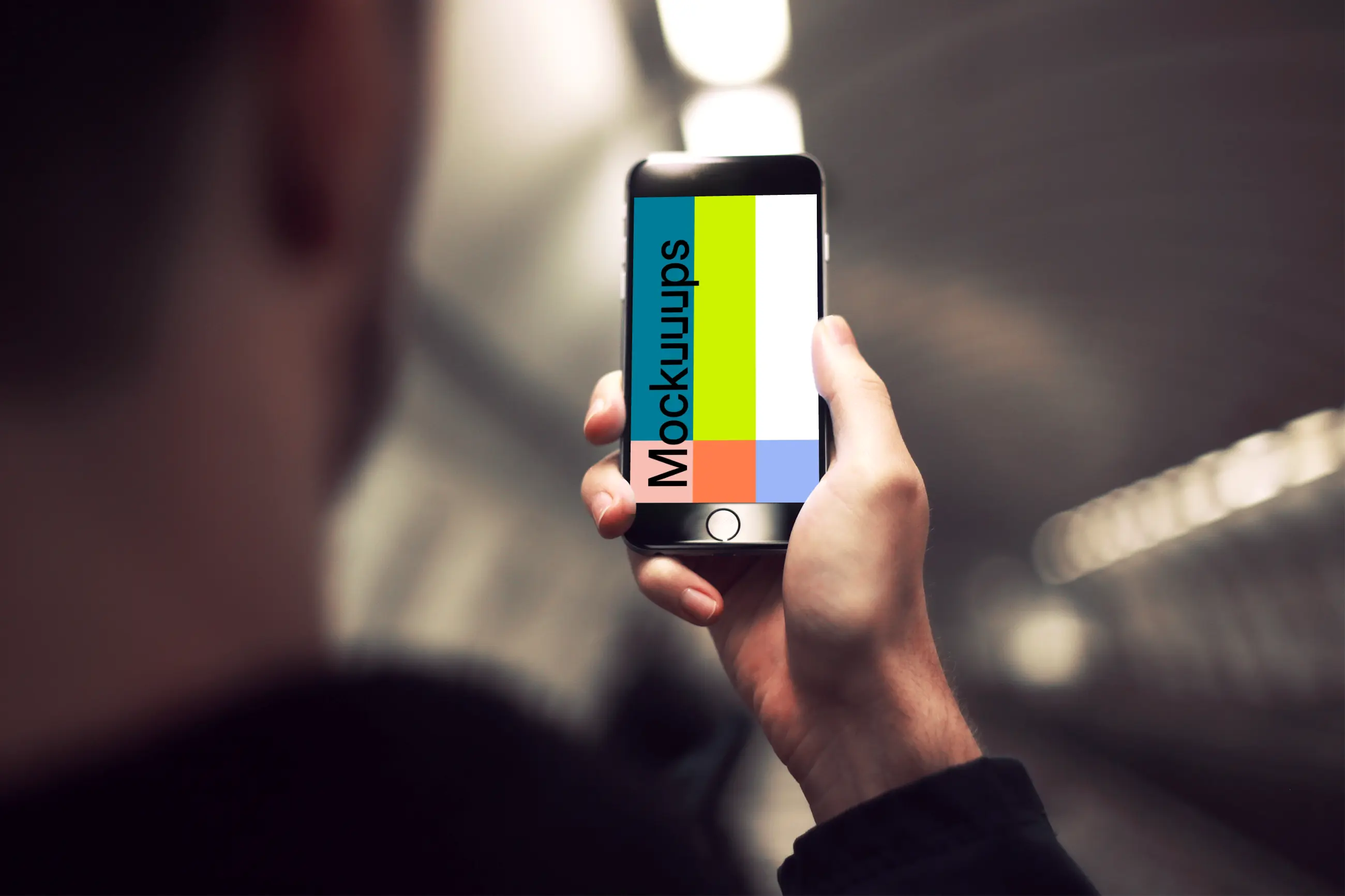 iPhone 6 mockup in the underground