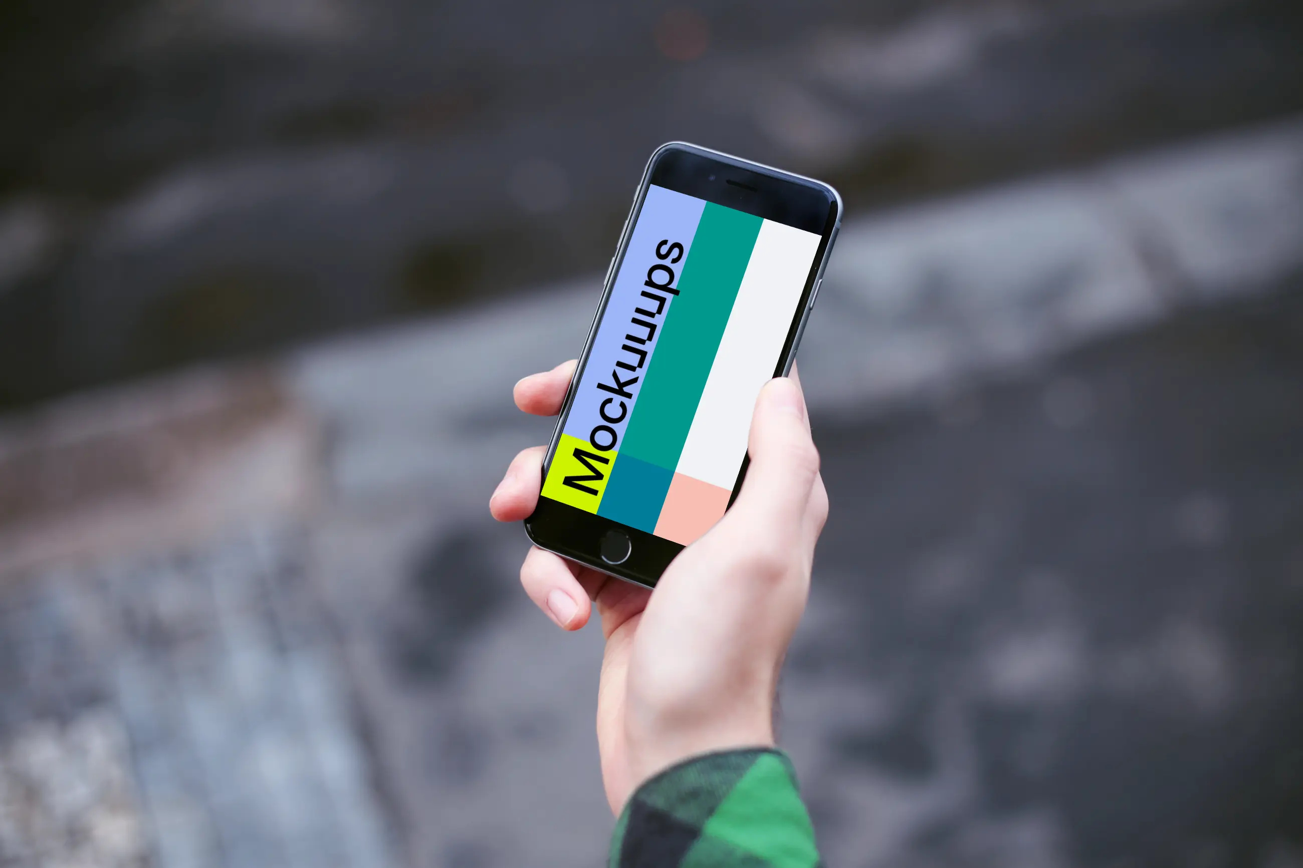 iPhone 6 mockup on the street