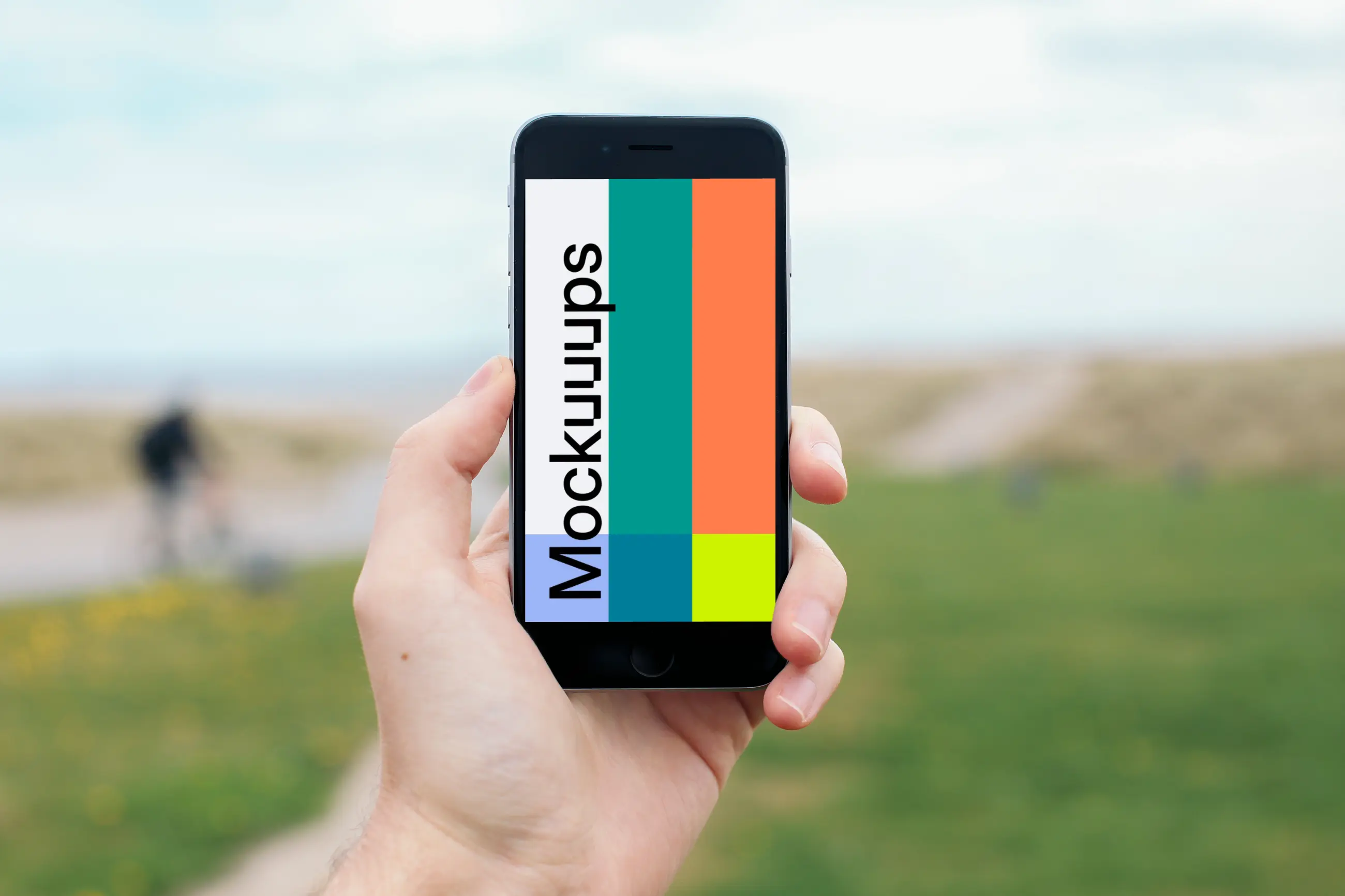 iPhone 6 mockup on the way to the beach