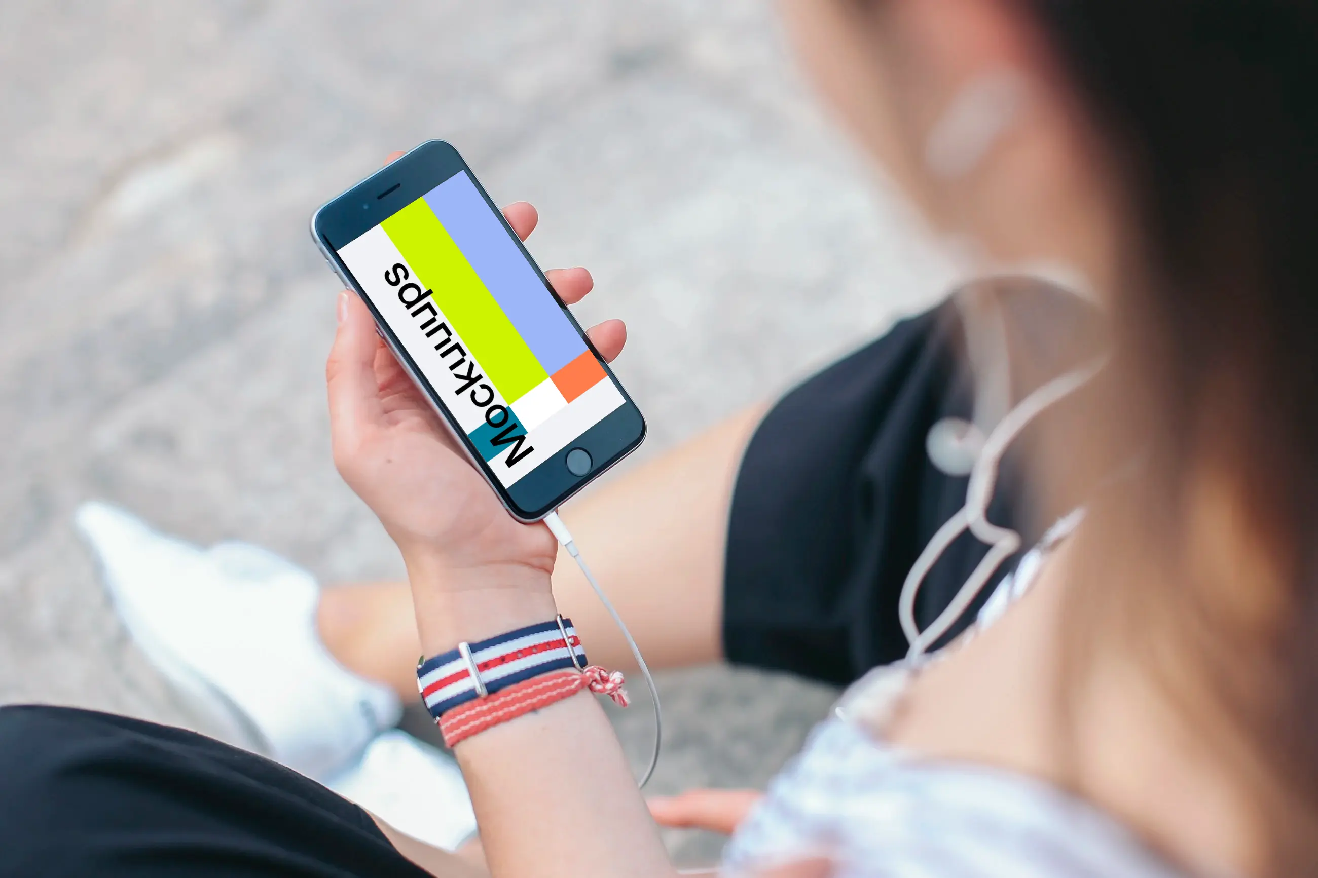 iPhone 6 mockup with Headphones