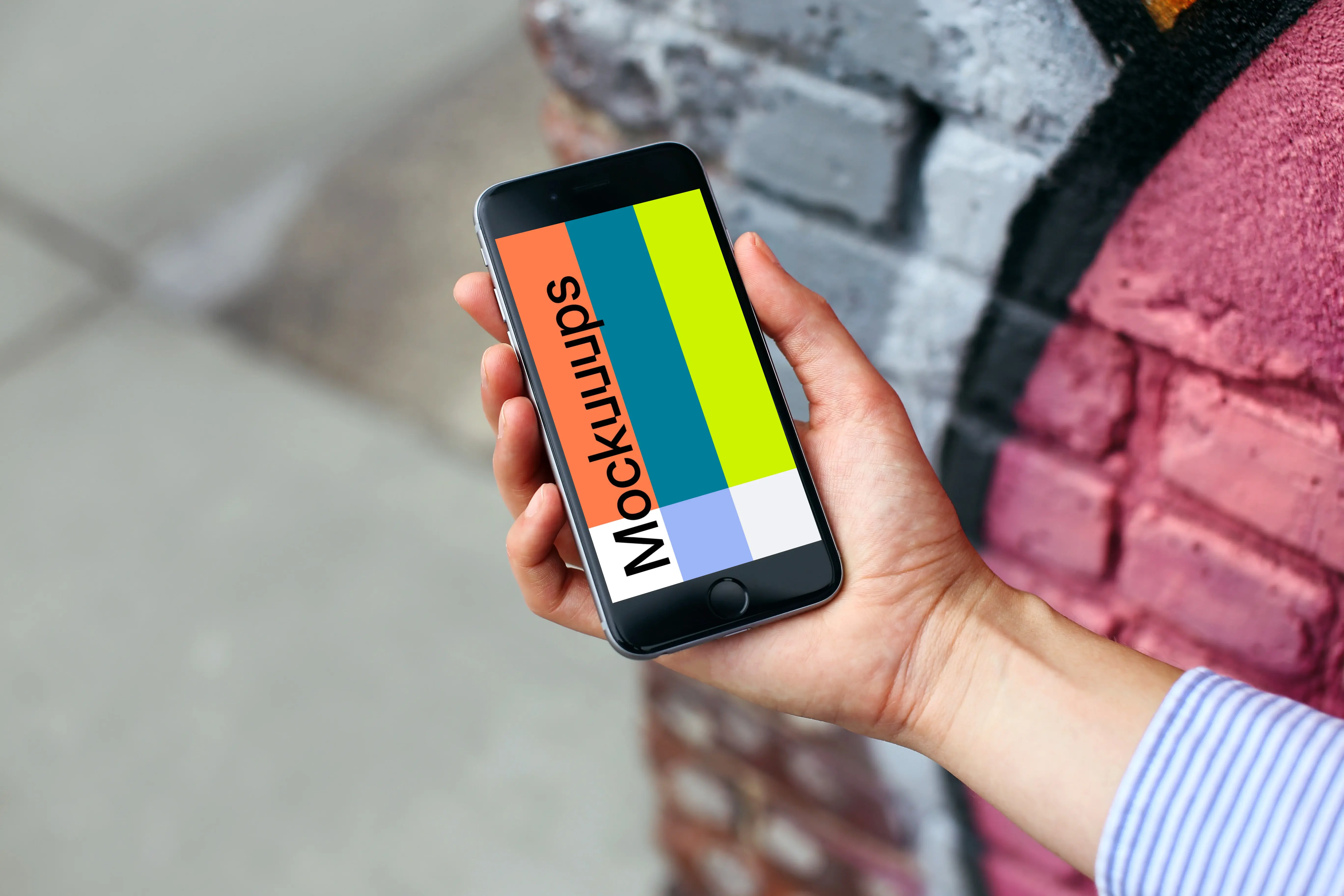 iPhone 6s mockup next to the street corner