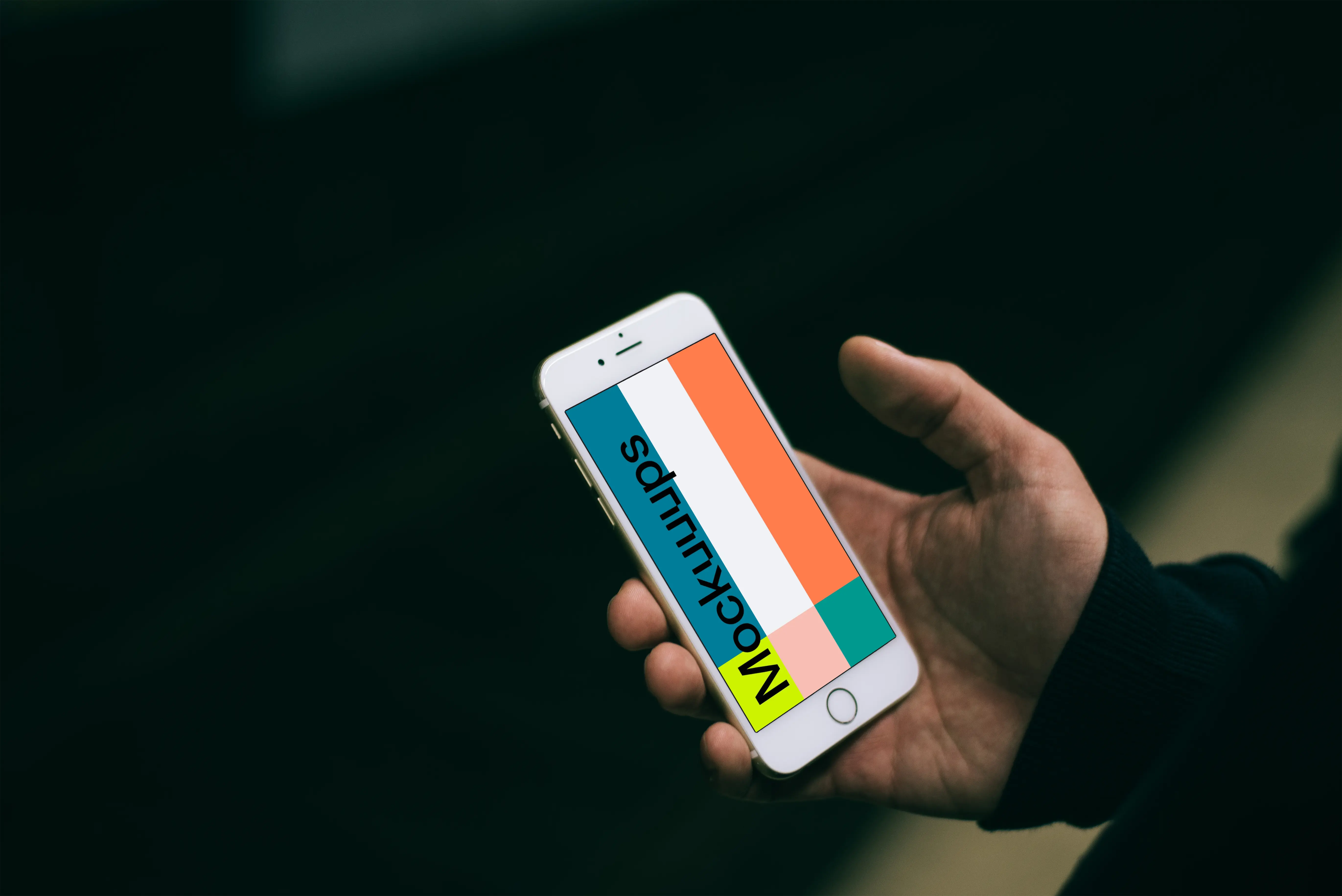 iPhone 6s Silver mockup in the underground