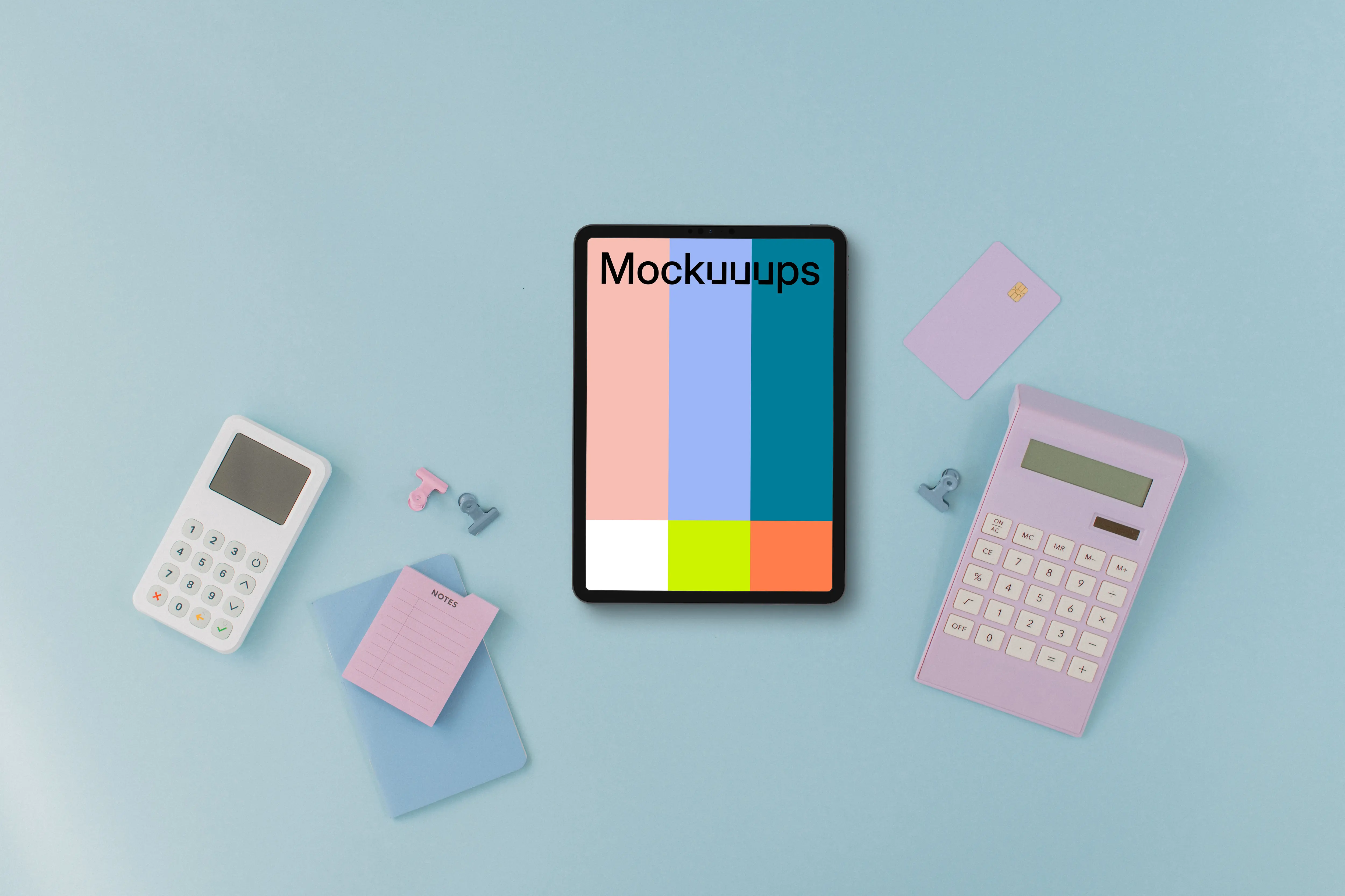 iPhone and payment terminal mockup