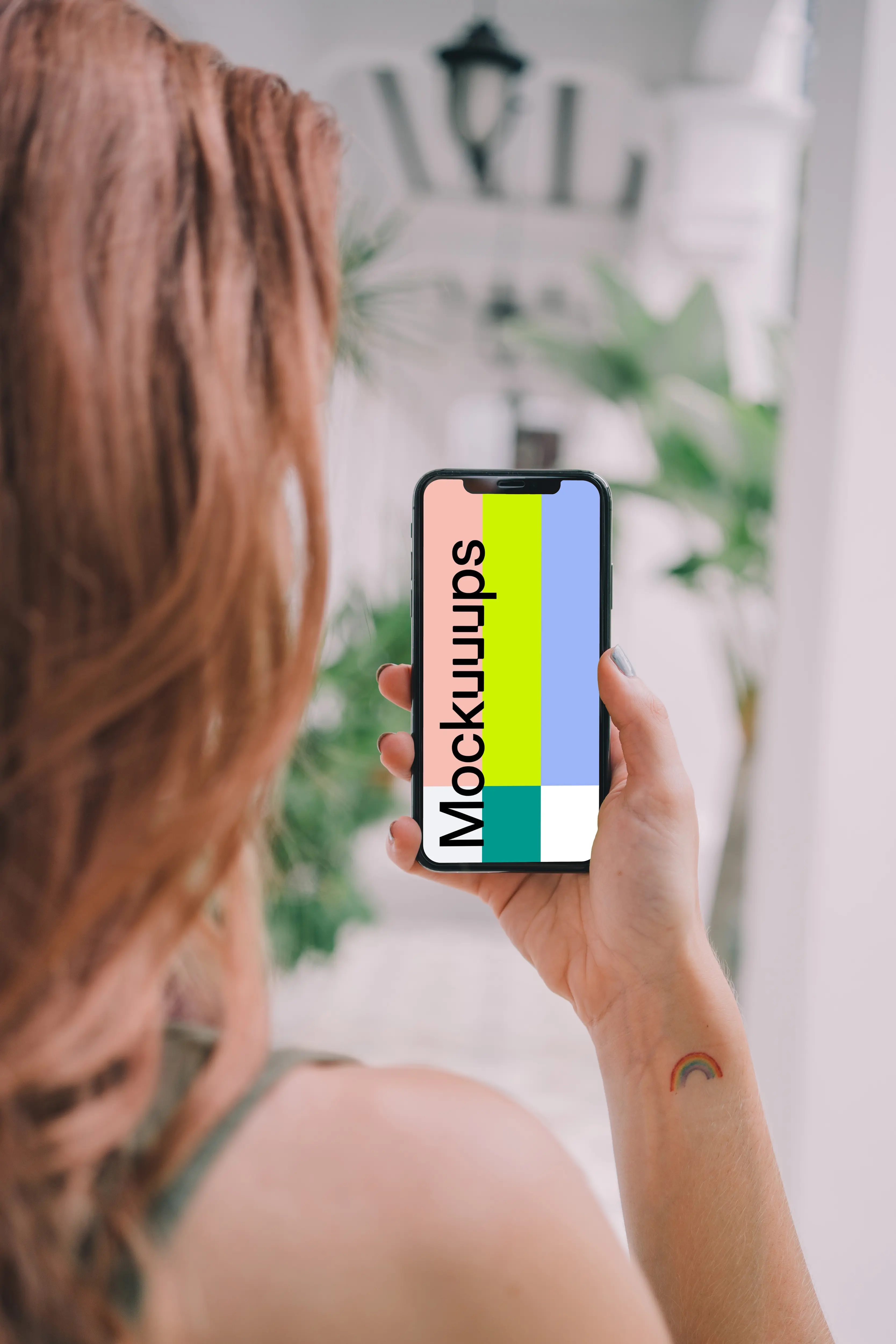 iPhone mockup in selfie mode 