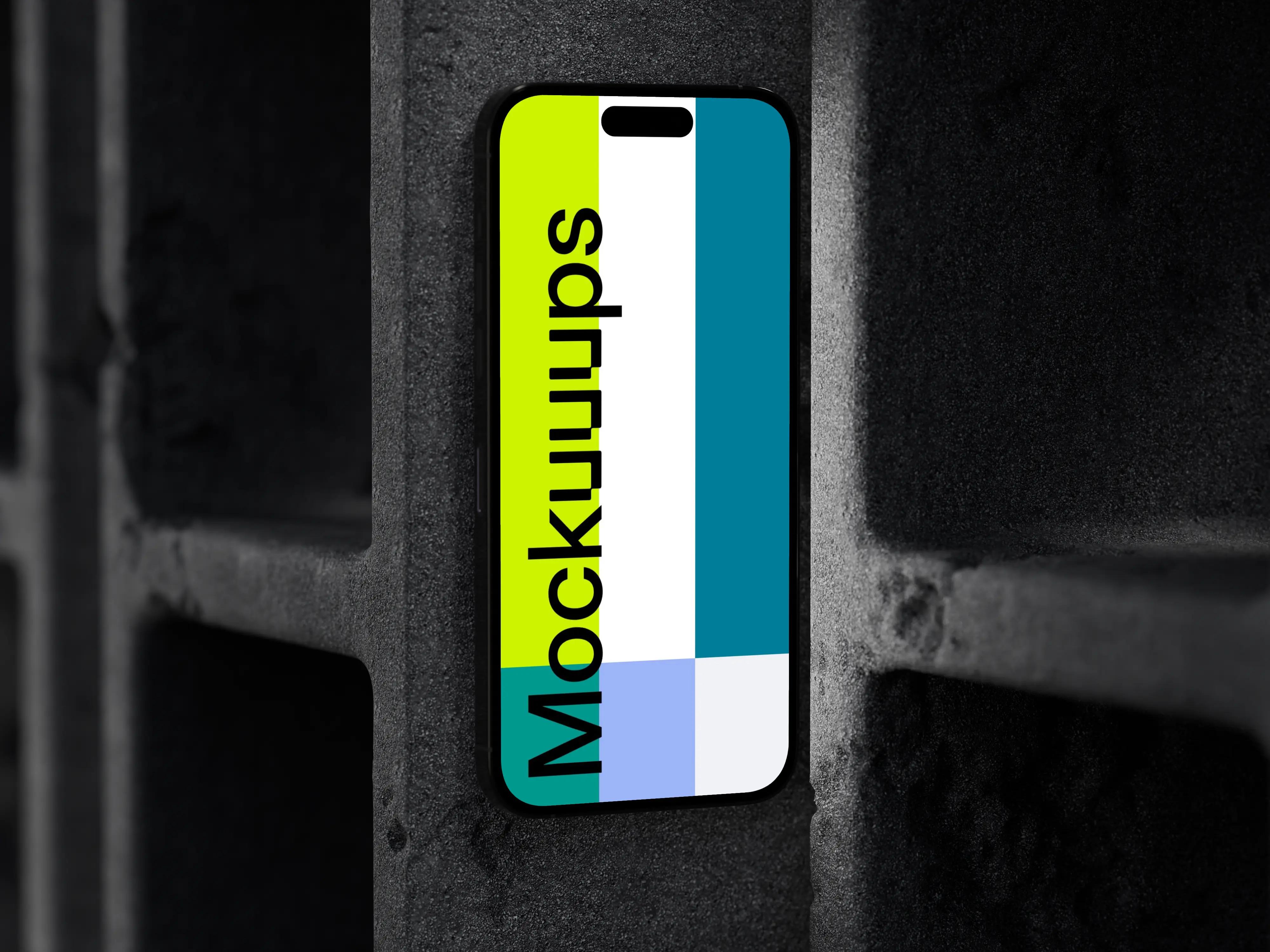 iPhone mockup with concrete texture backdrop