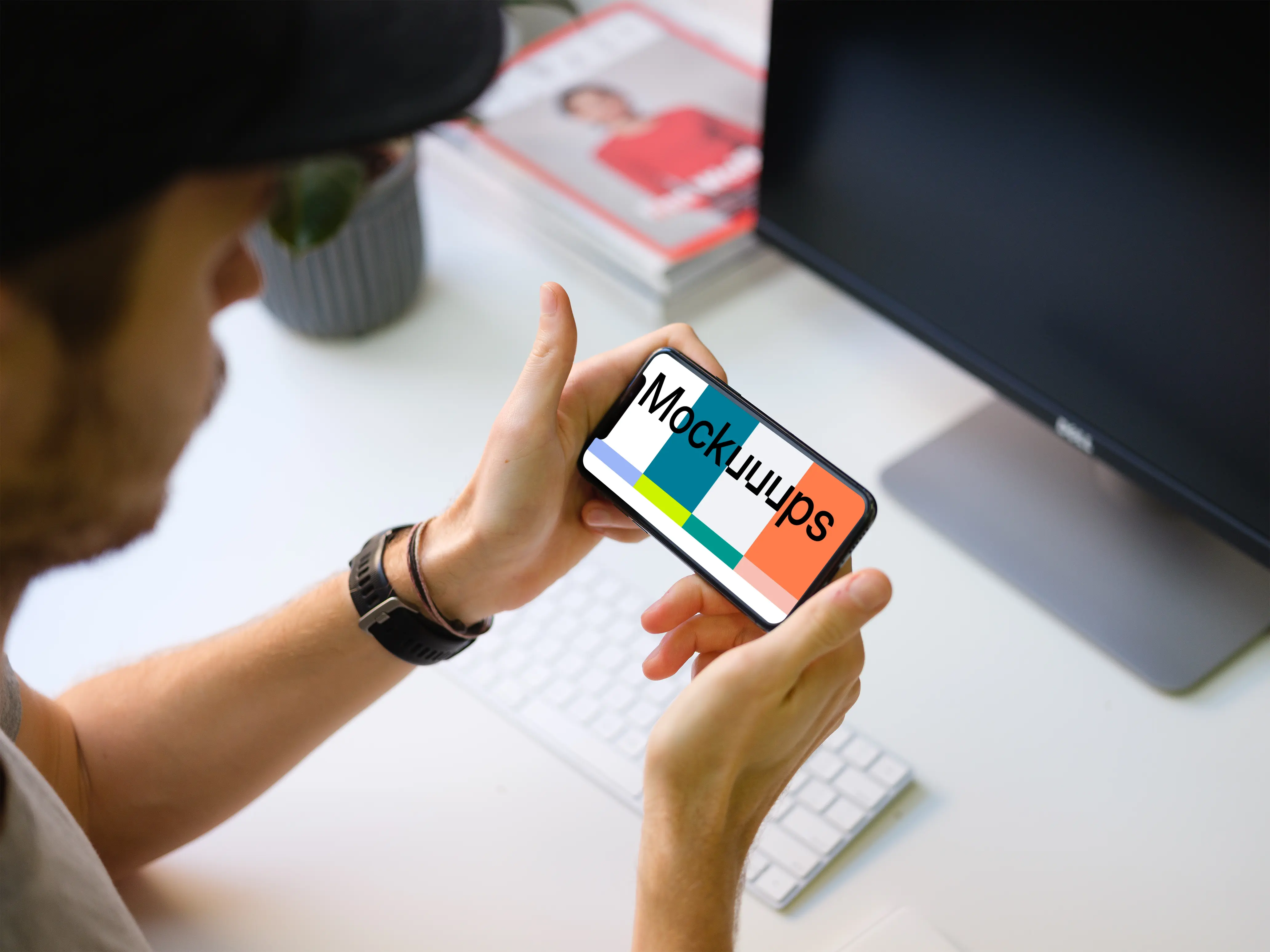 Landscape view of iPhone 11 mockup