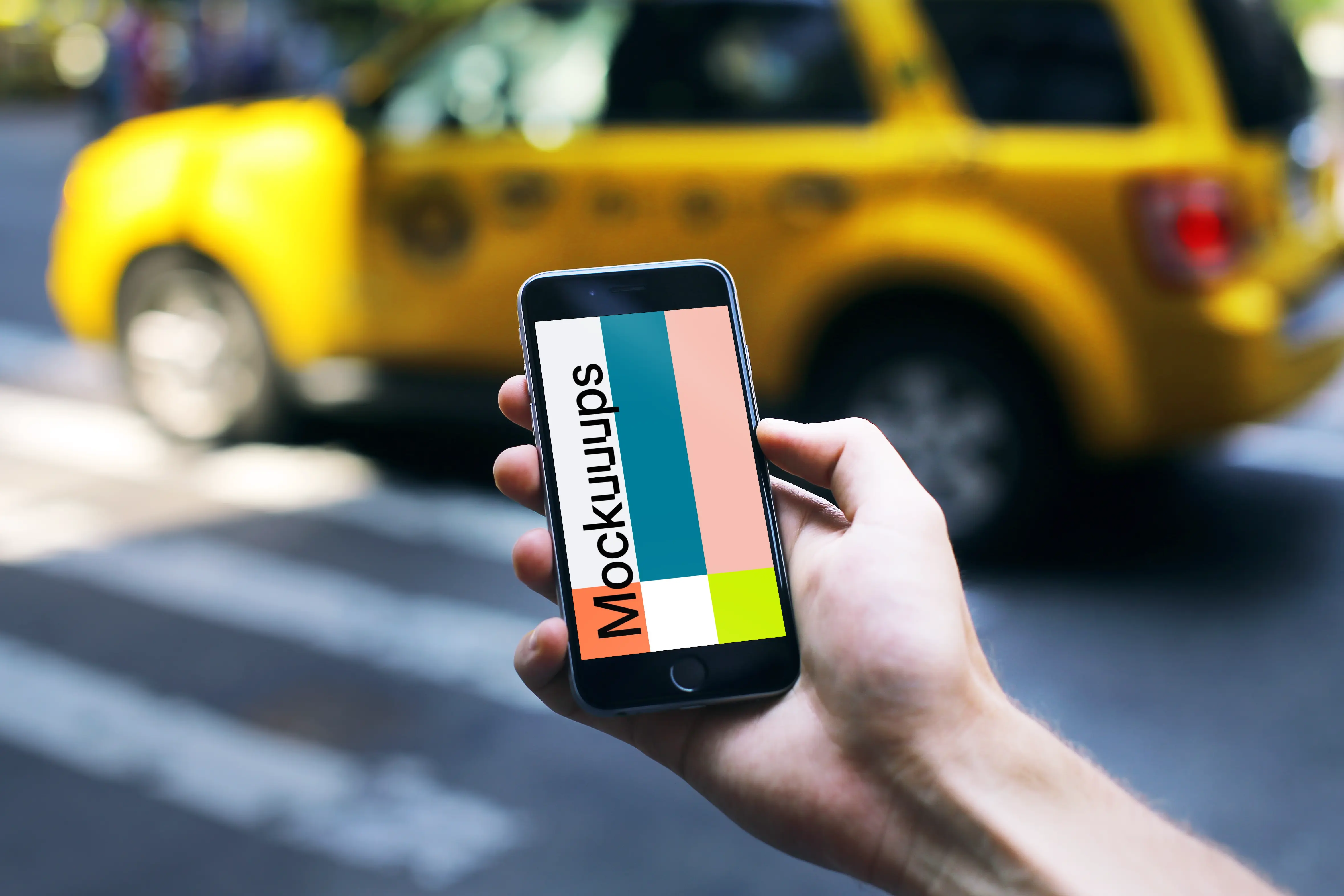 Looking for taxi on iPhone 6s mockup