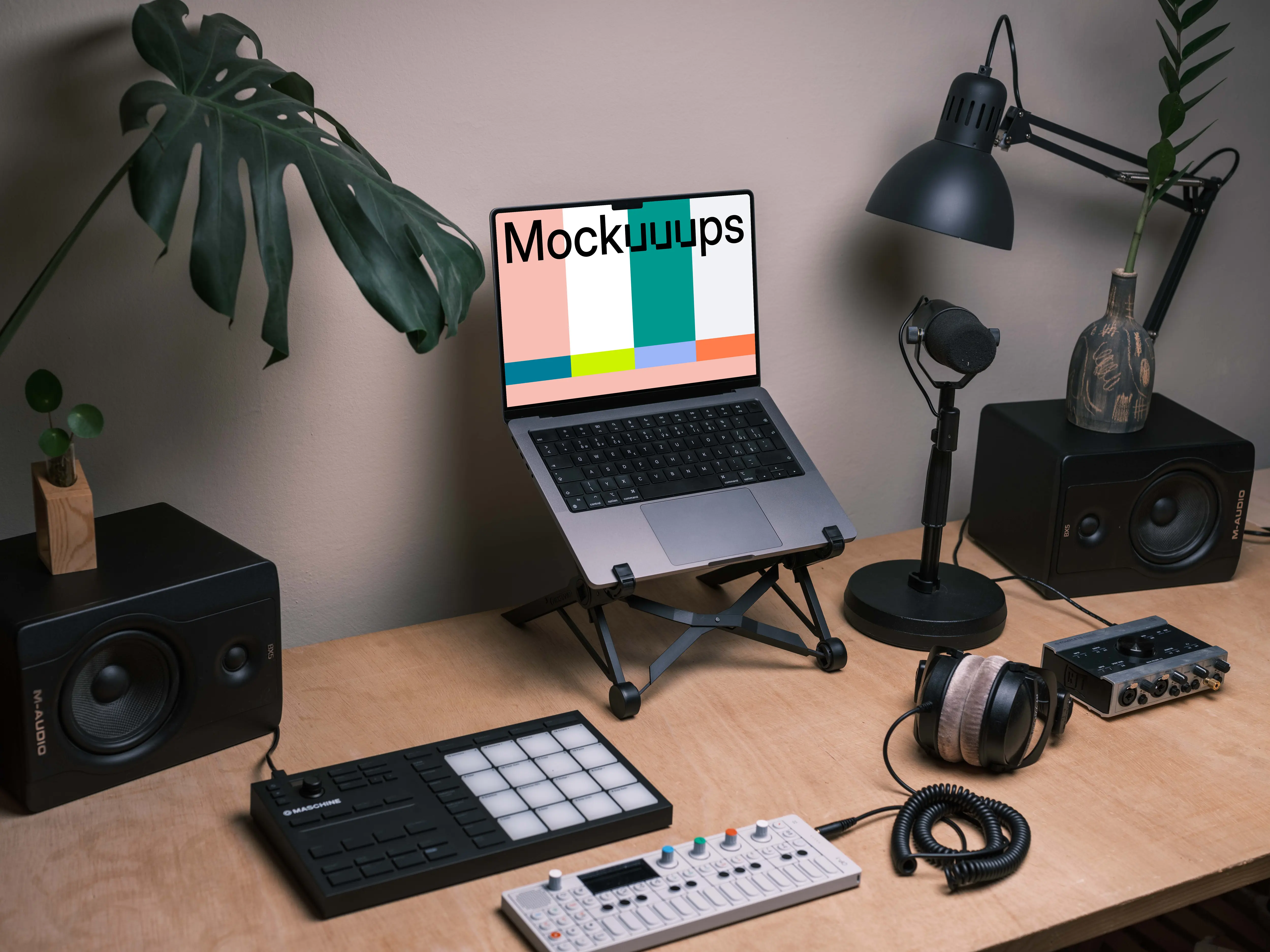 MacBook Pro in the music studio