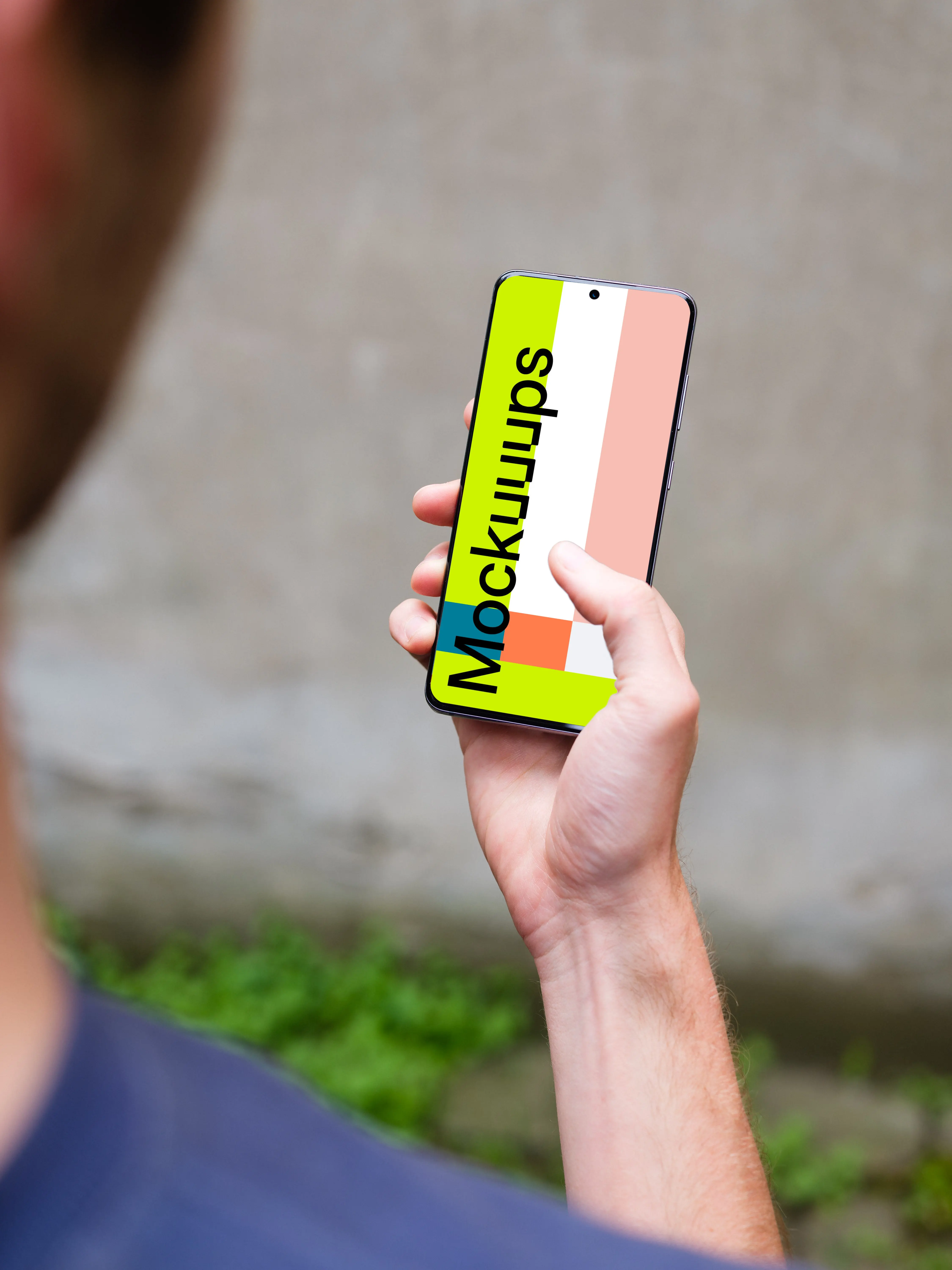 Man scrolling on Samsung Galaxy S20 mockup