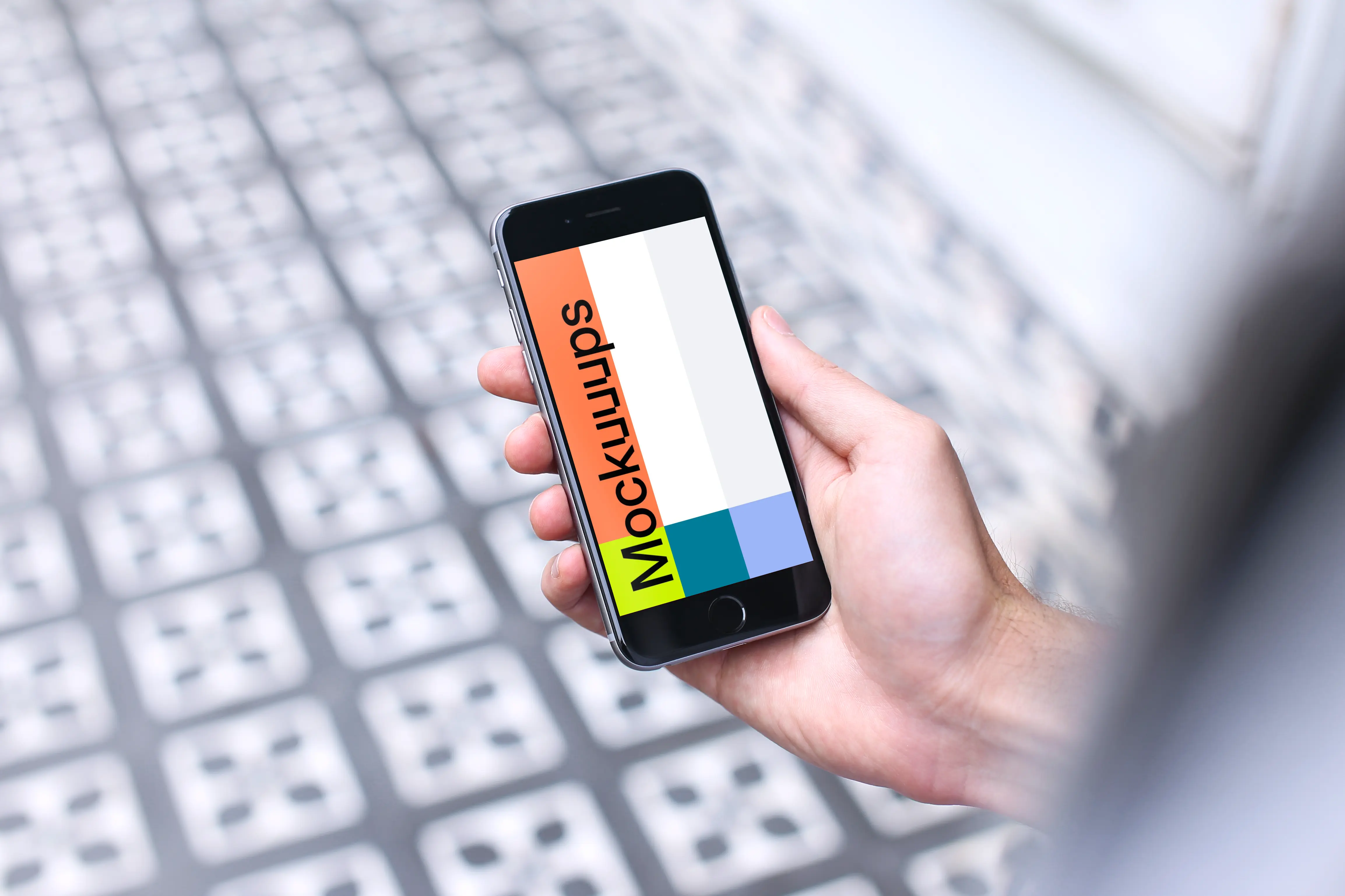 Man walking with iPhone 6s Space Gray mockup