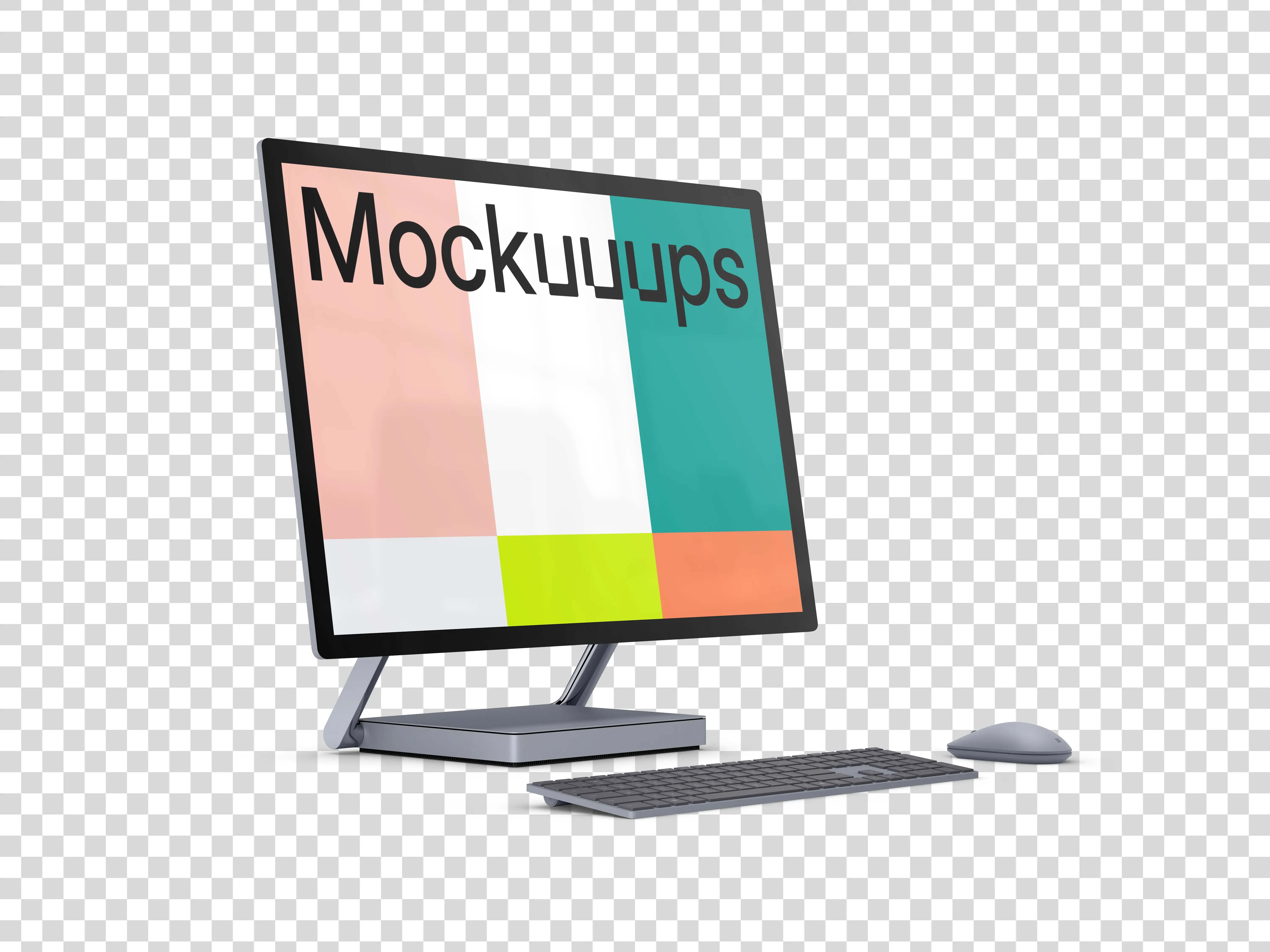 Microsoft Surface Studio 2 Mockup (Perspective Left - Transparent)