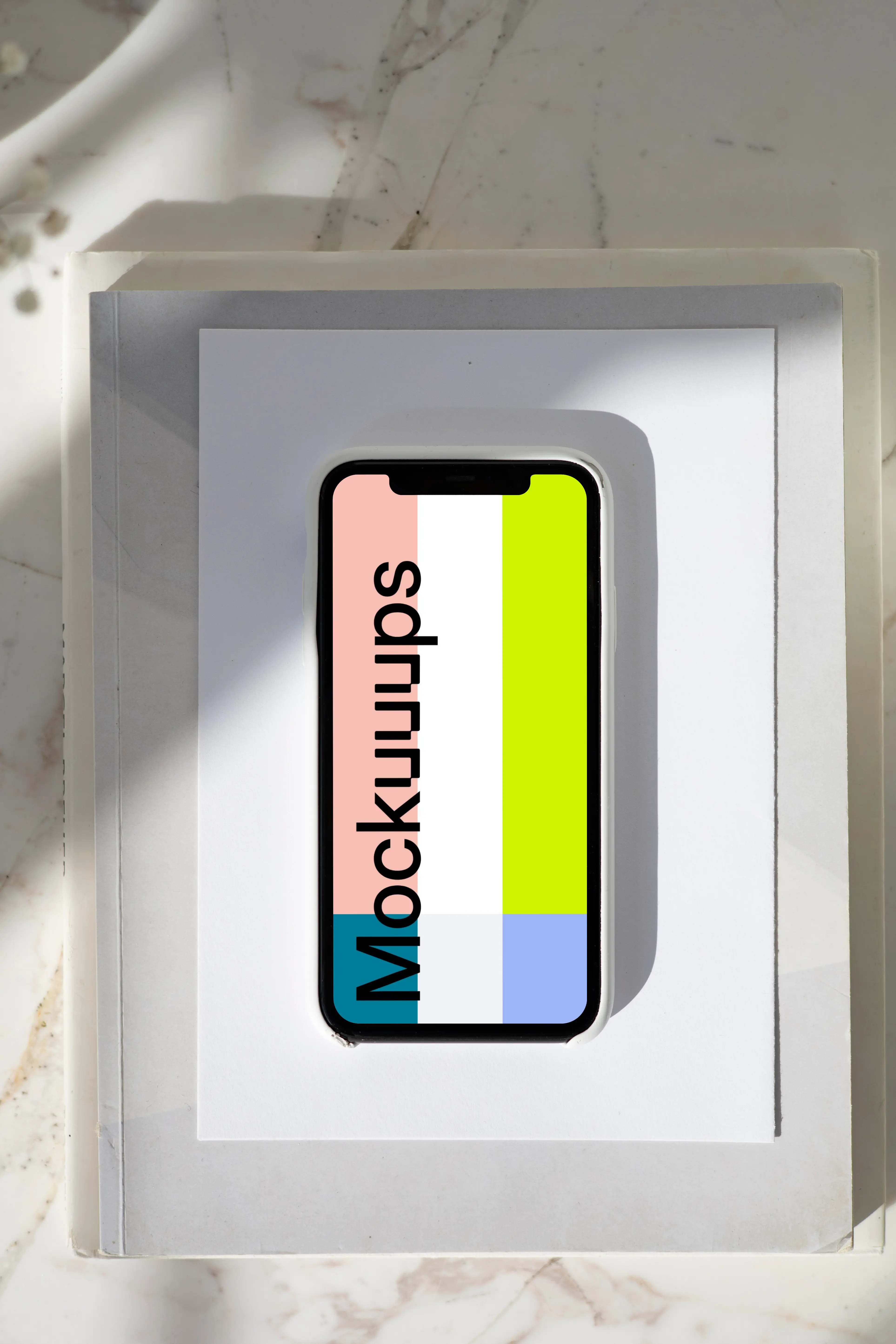 Minimal iPhone 12 mockup with a shadow