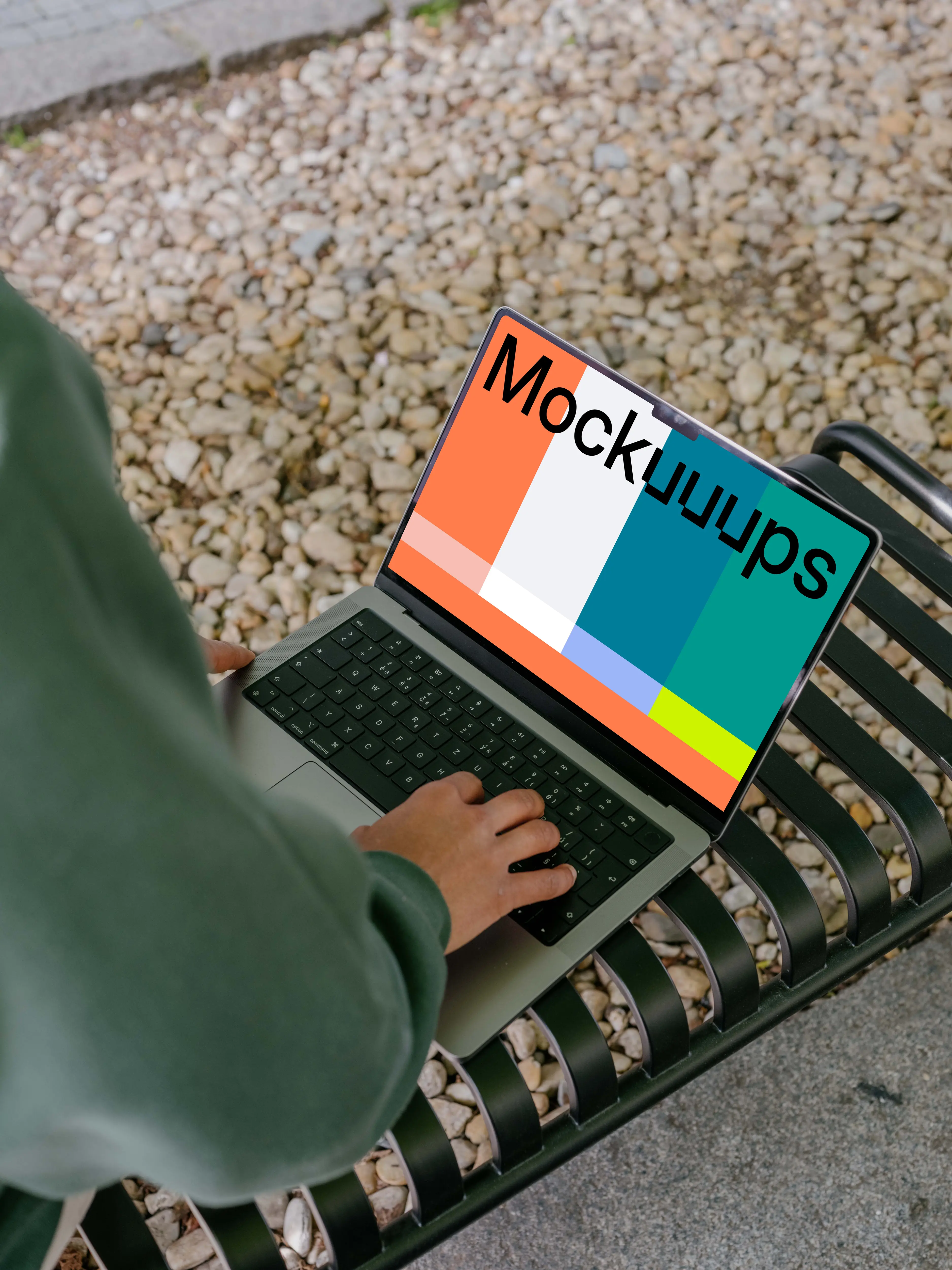 Person working on MacBook Pro mockup