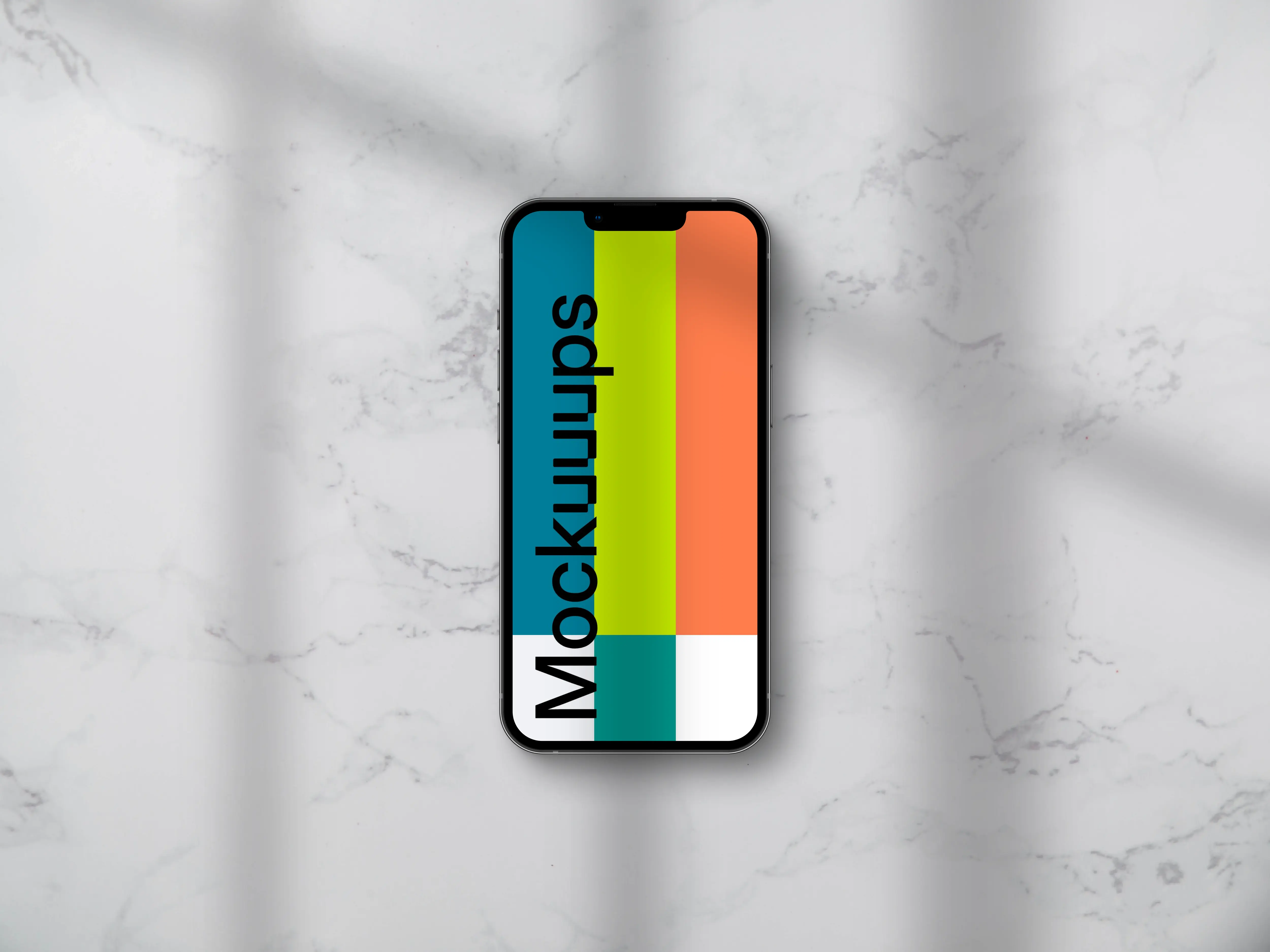 Phone mockup on light marble