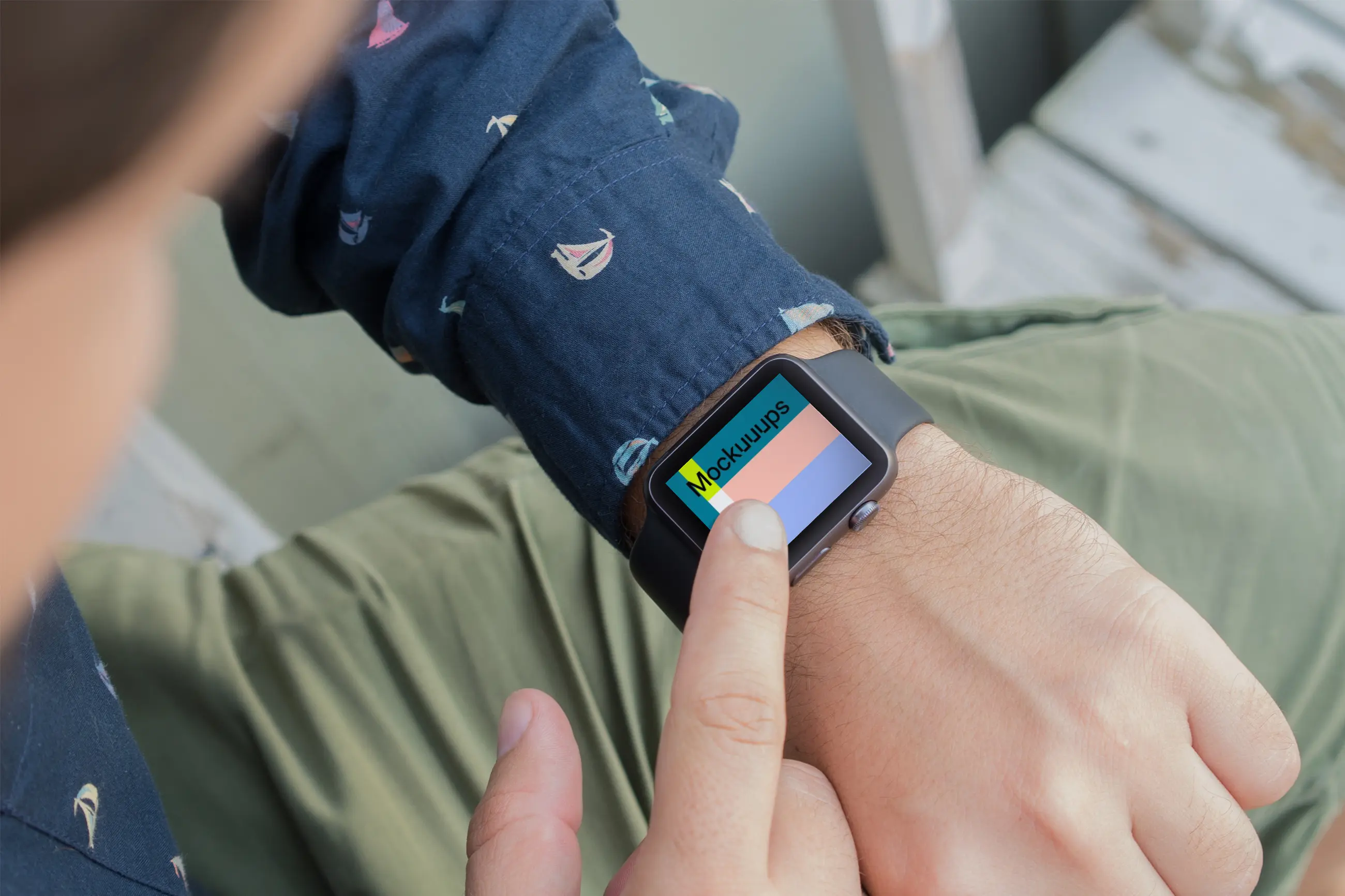 Pointing on Apple Watch Sport mockup