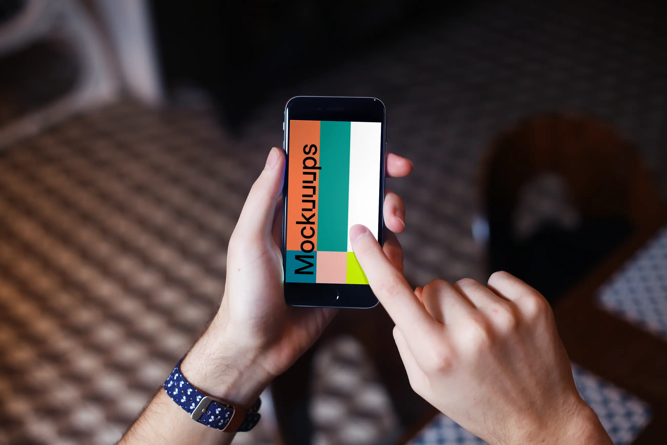 Pointing on iPhone 6 screen mockup