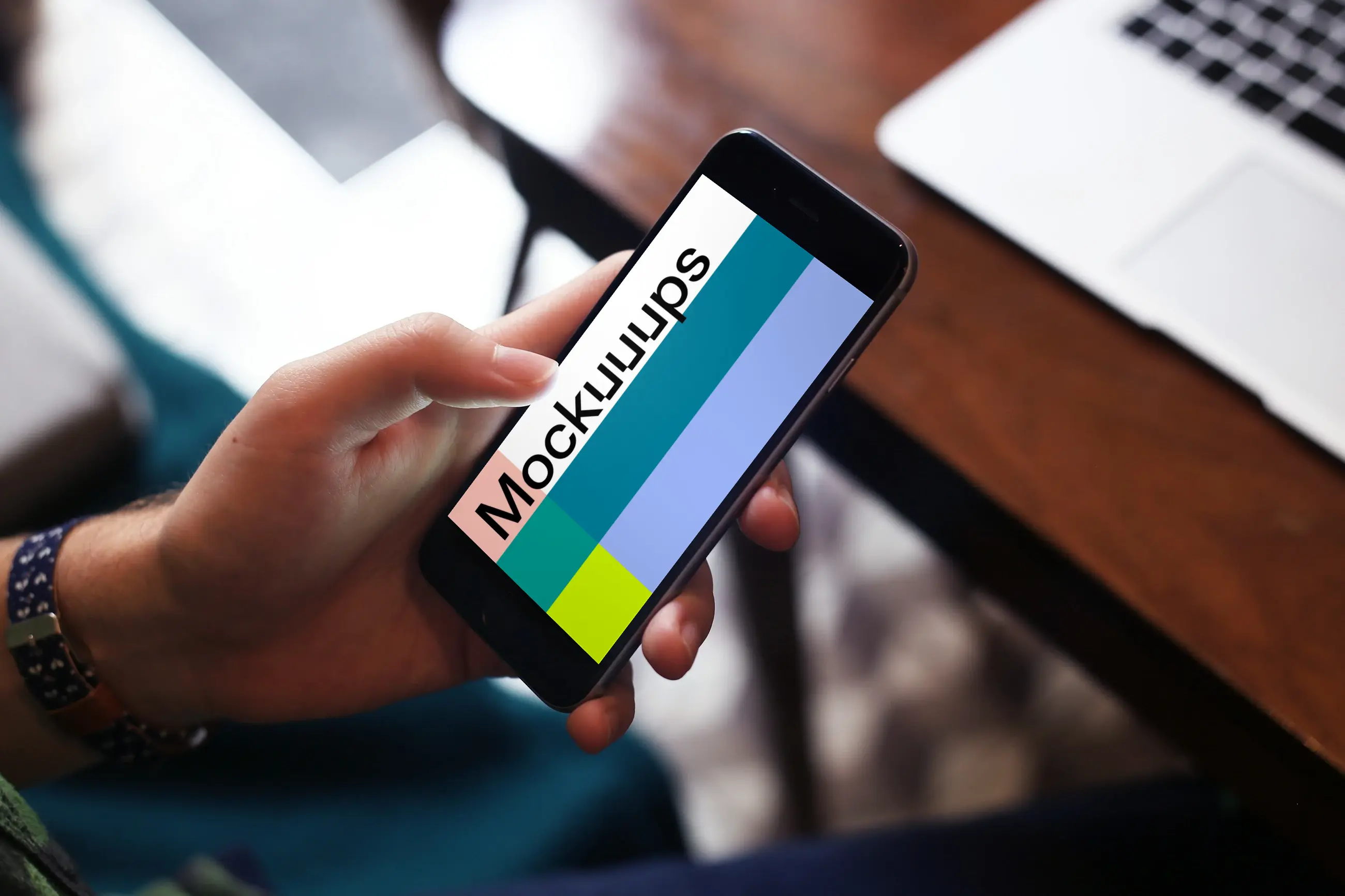 Reading news on iPhone 6 mockup