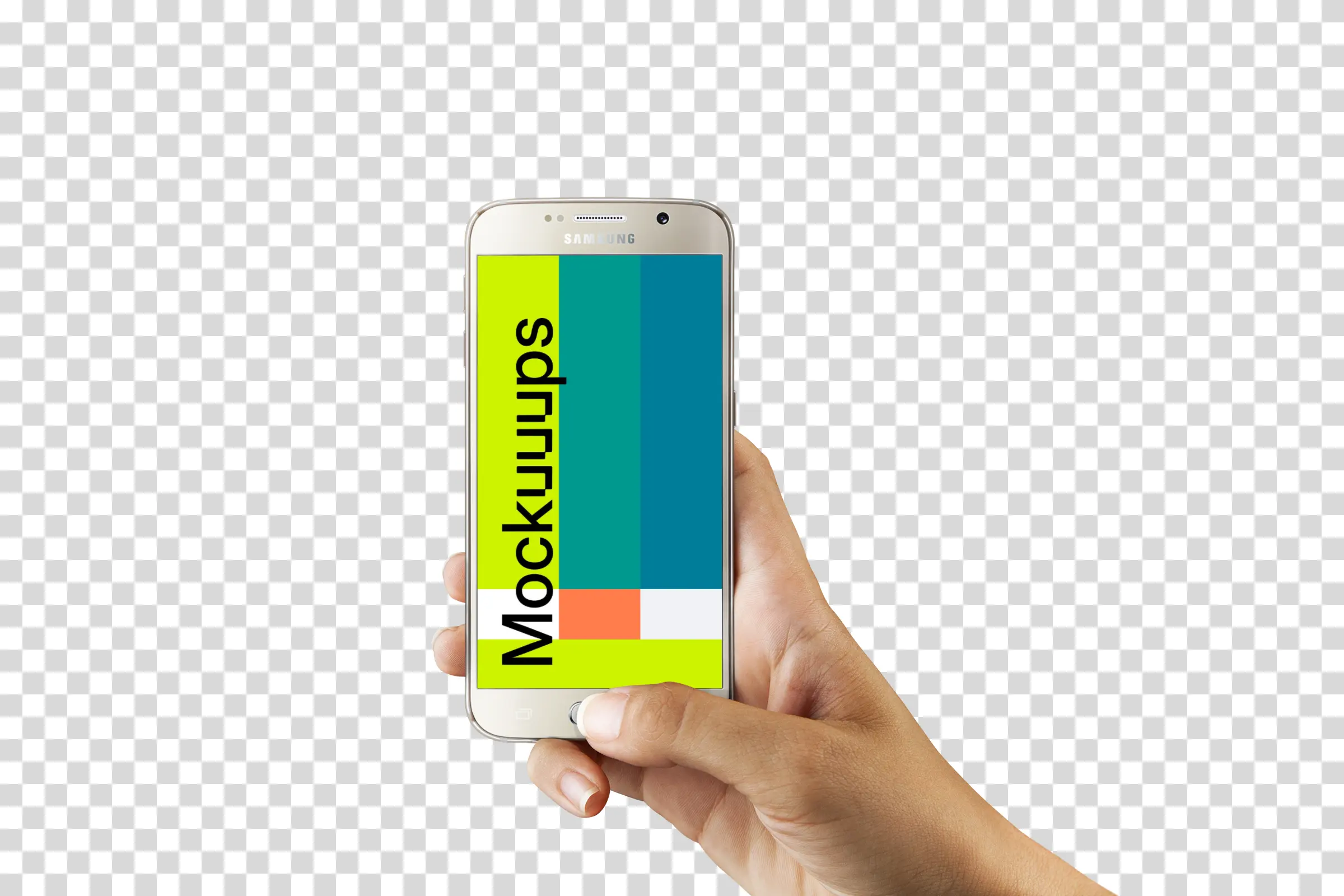 Samsung Galaxy S6 Gold mockup on editable background