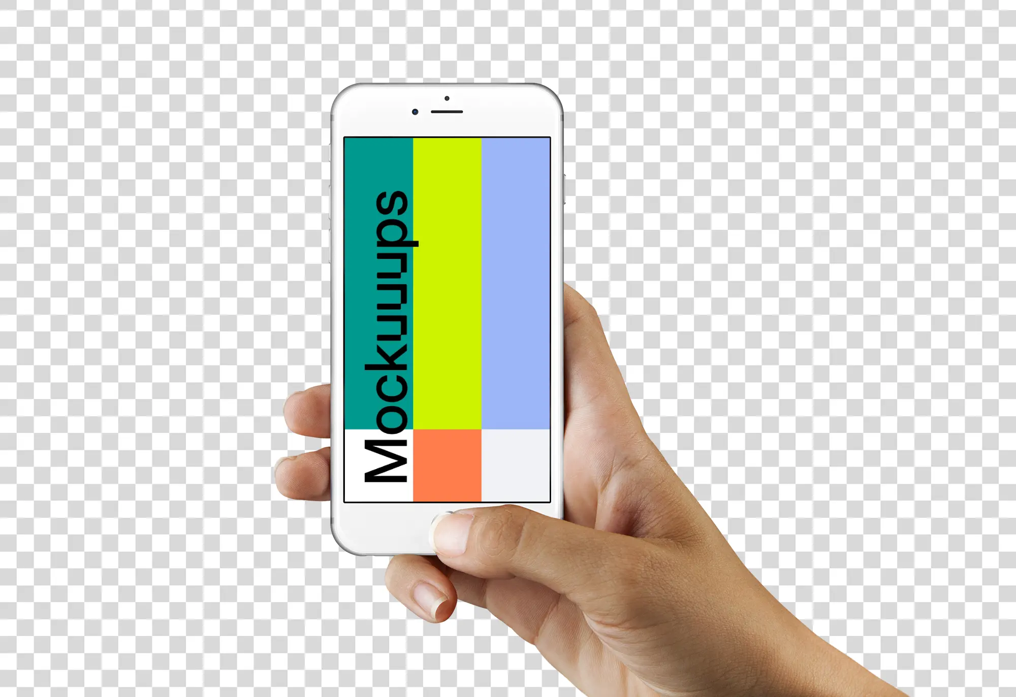 Silver iPhone 6s mockup on editable background