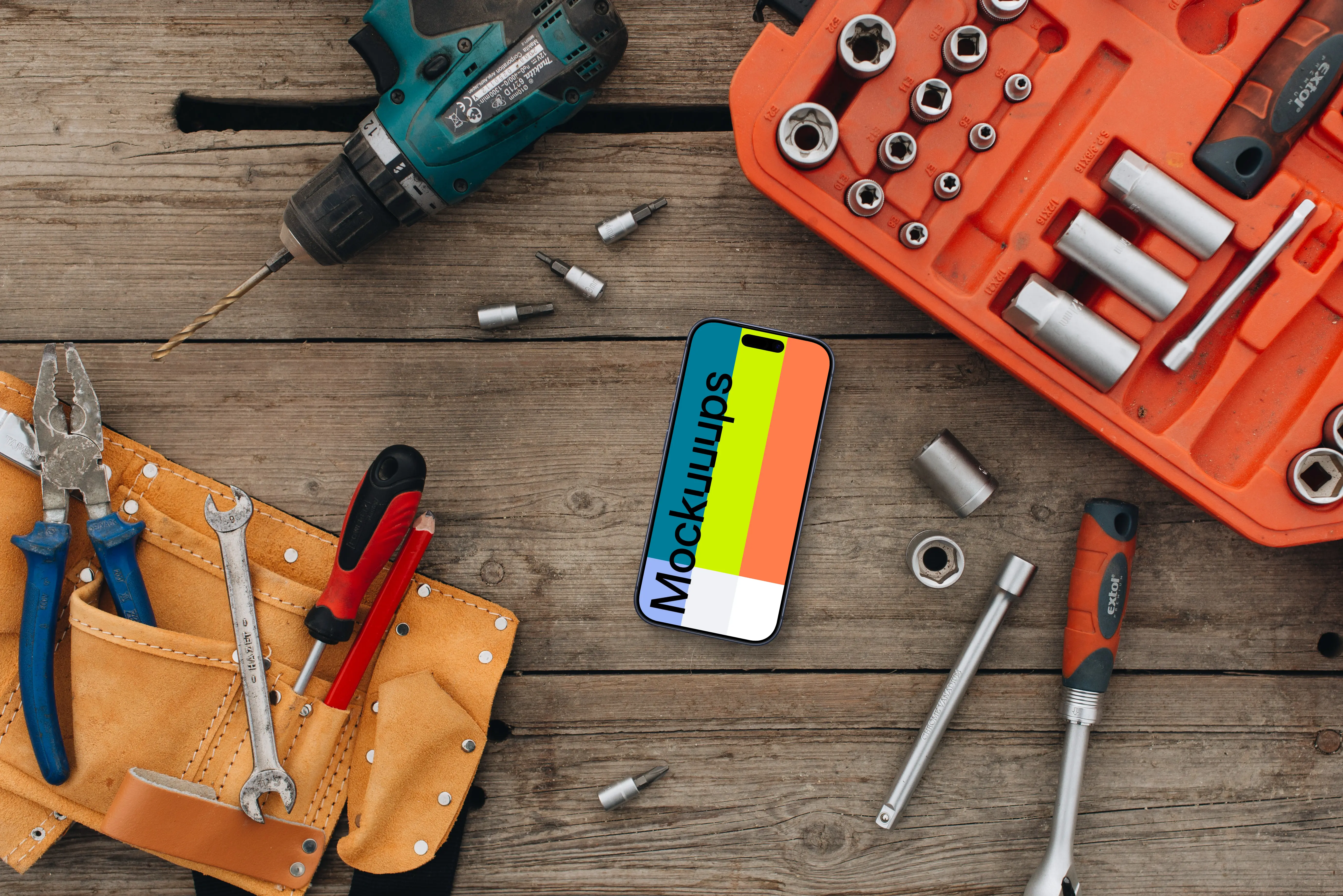 Smartphone in workshop space