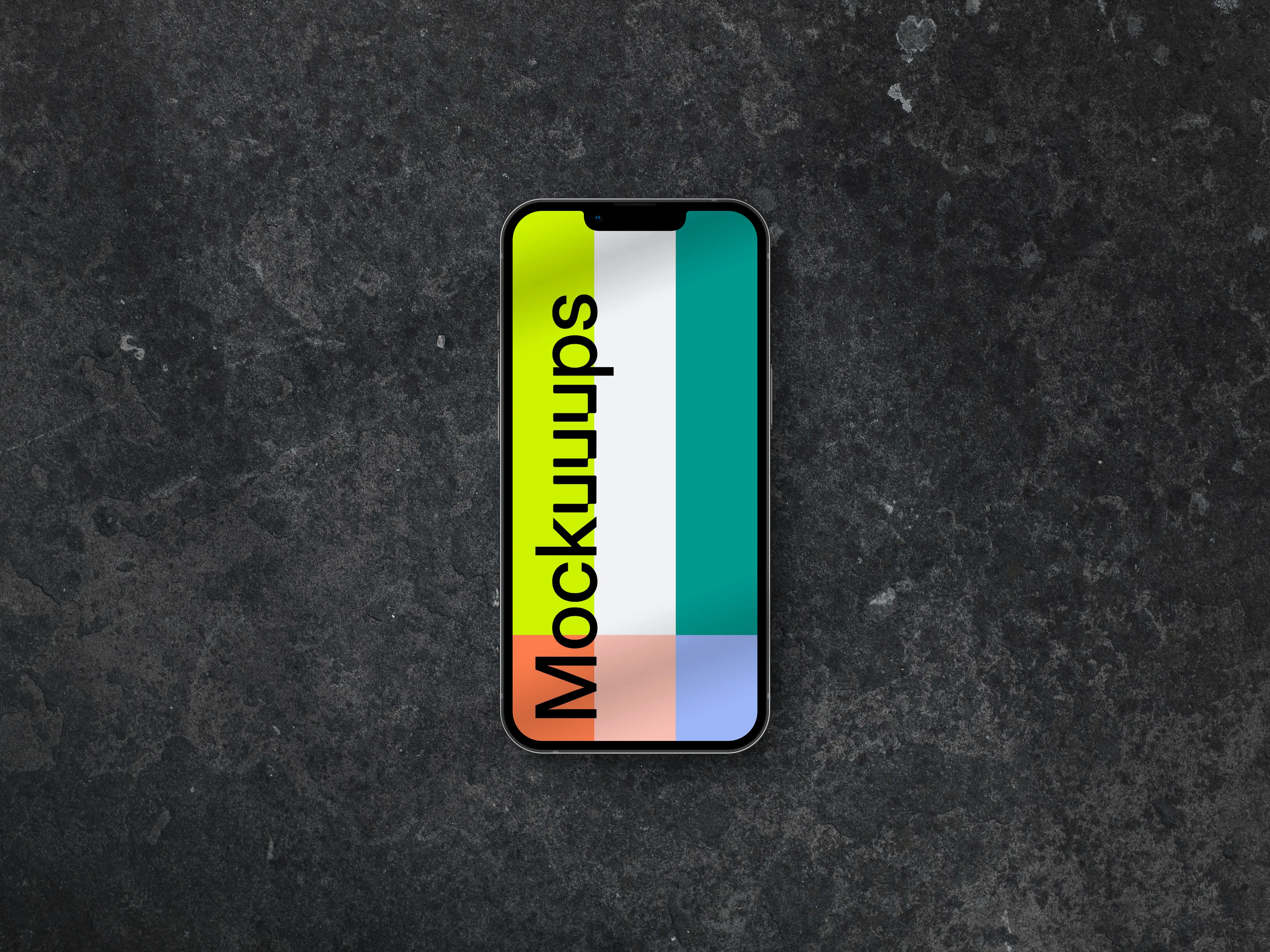 Smartphone mockup on the dark background