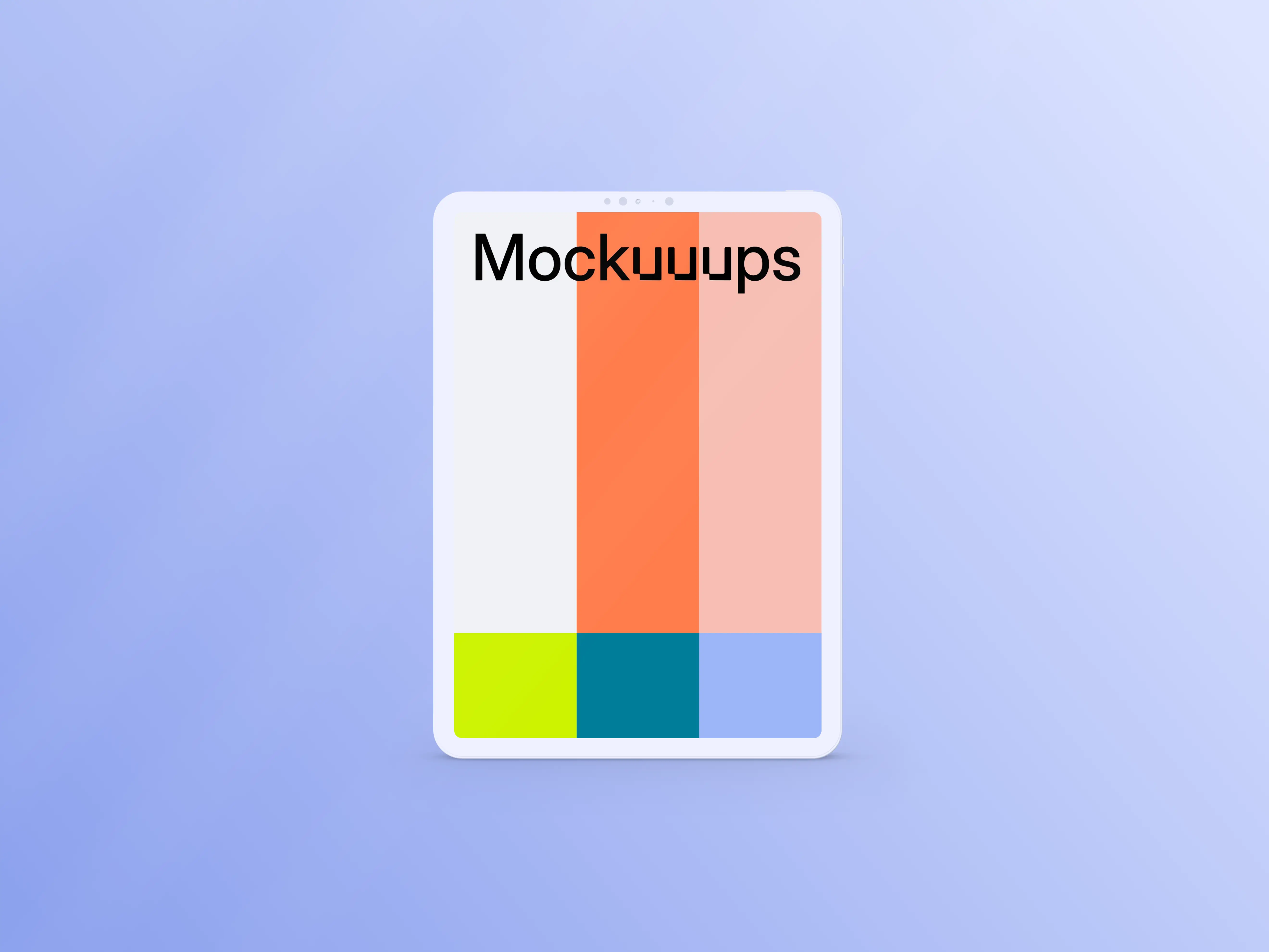 Tablet mockup on the gradient background