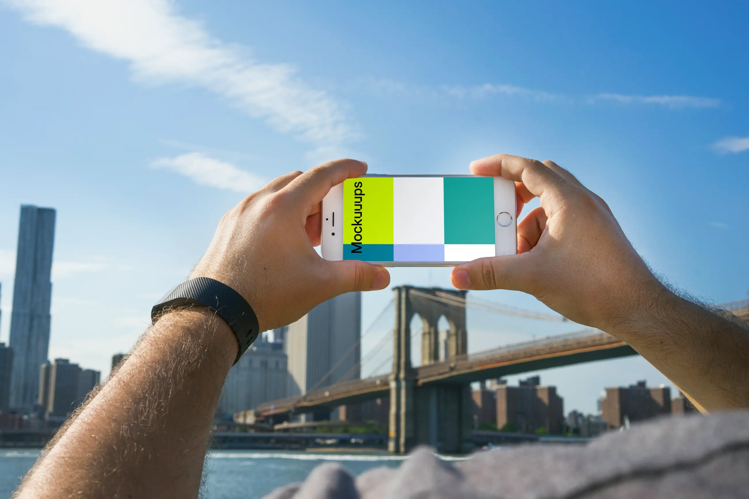 Taking a picture with iPhone 6 mockup