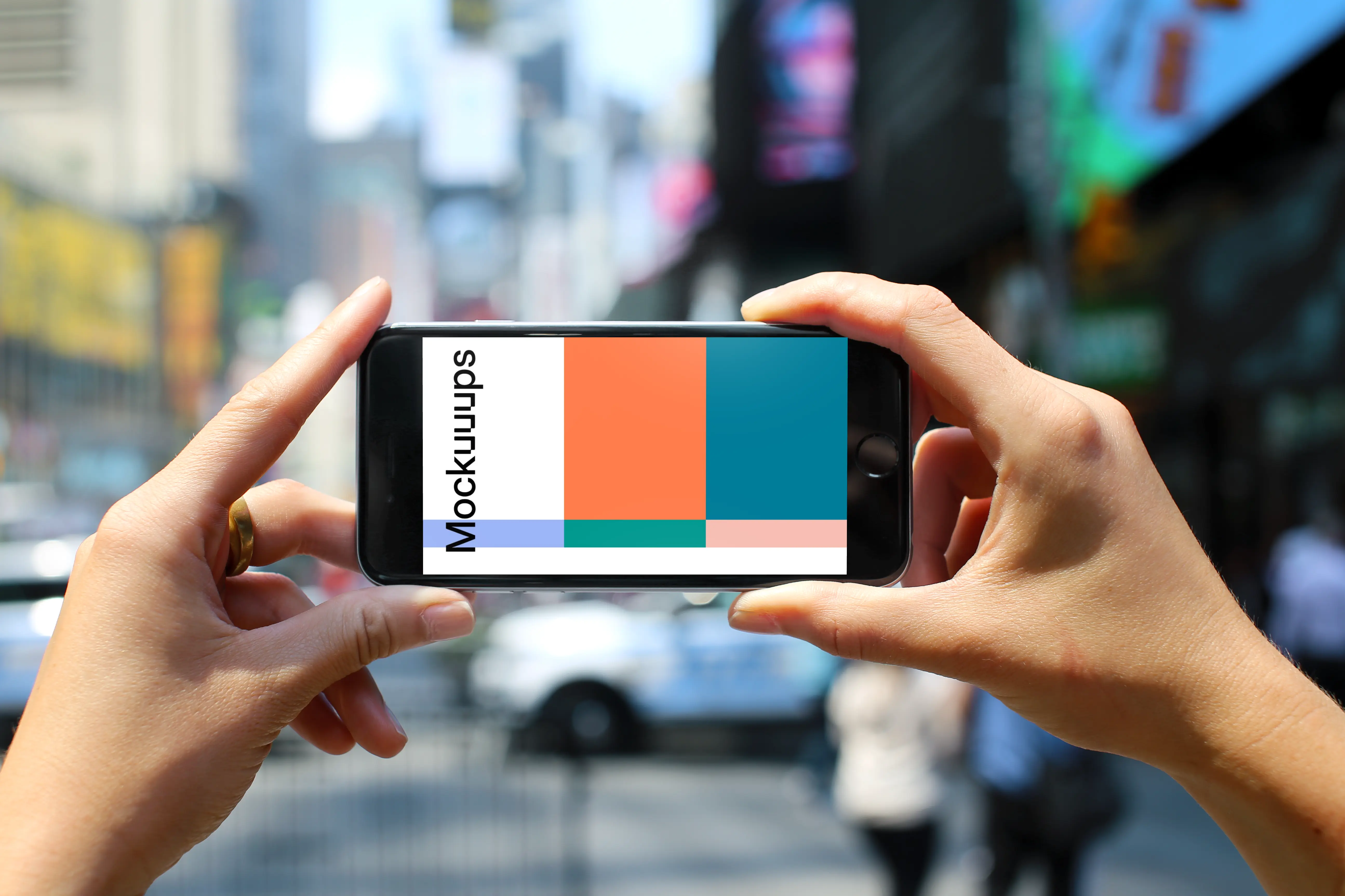 Taking a picture with iPhone 6s mockup