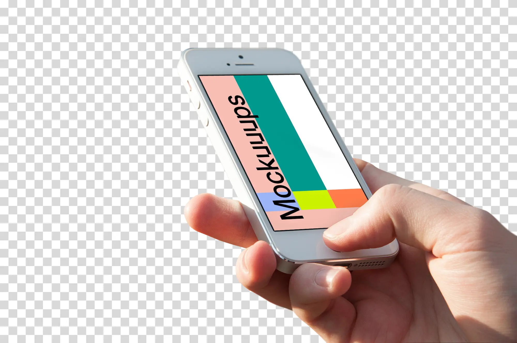 Touching home button on iPhone SE mockup