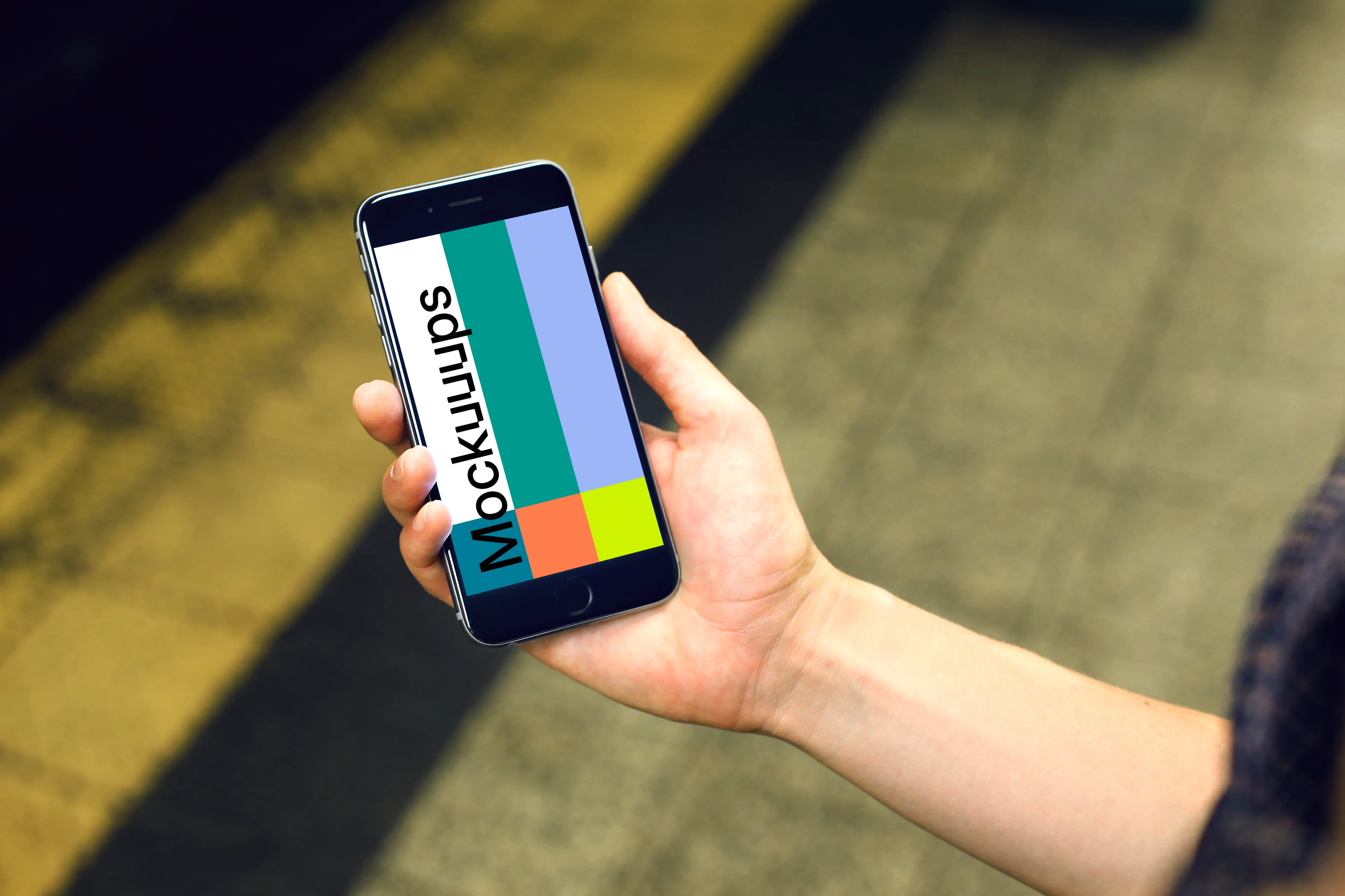 Waiting for underground with iPhone 6s mockup
