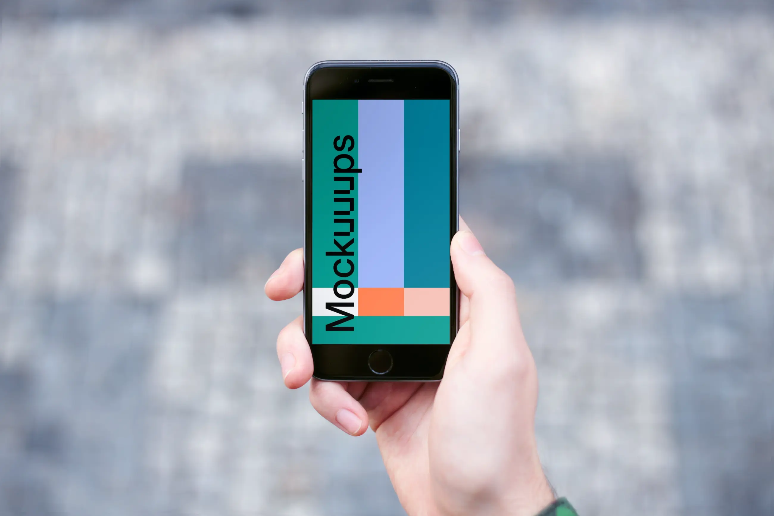 Walking on the street with iPhone 6 mockup