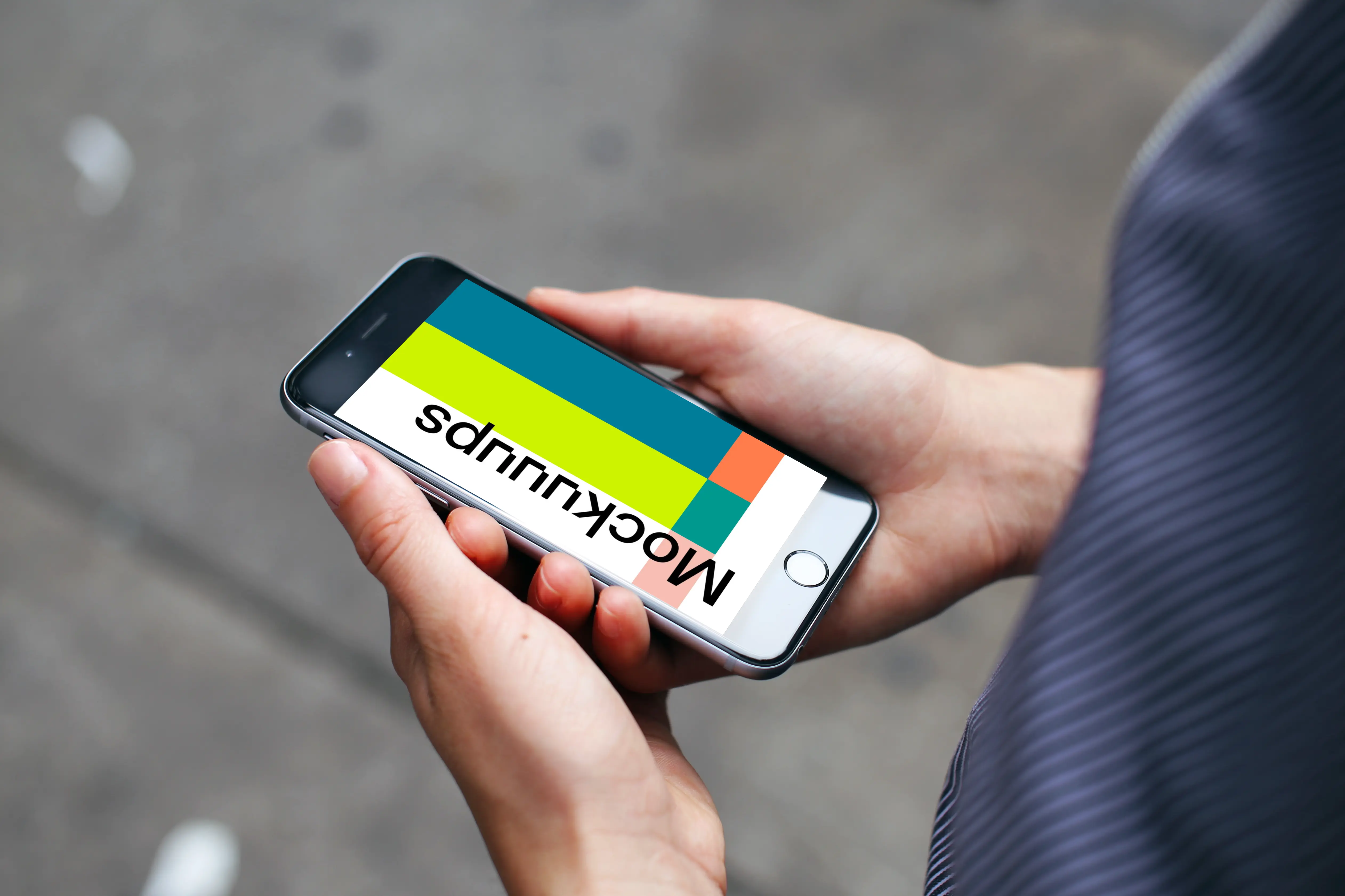 Walking with iPhone 6s mockup