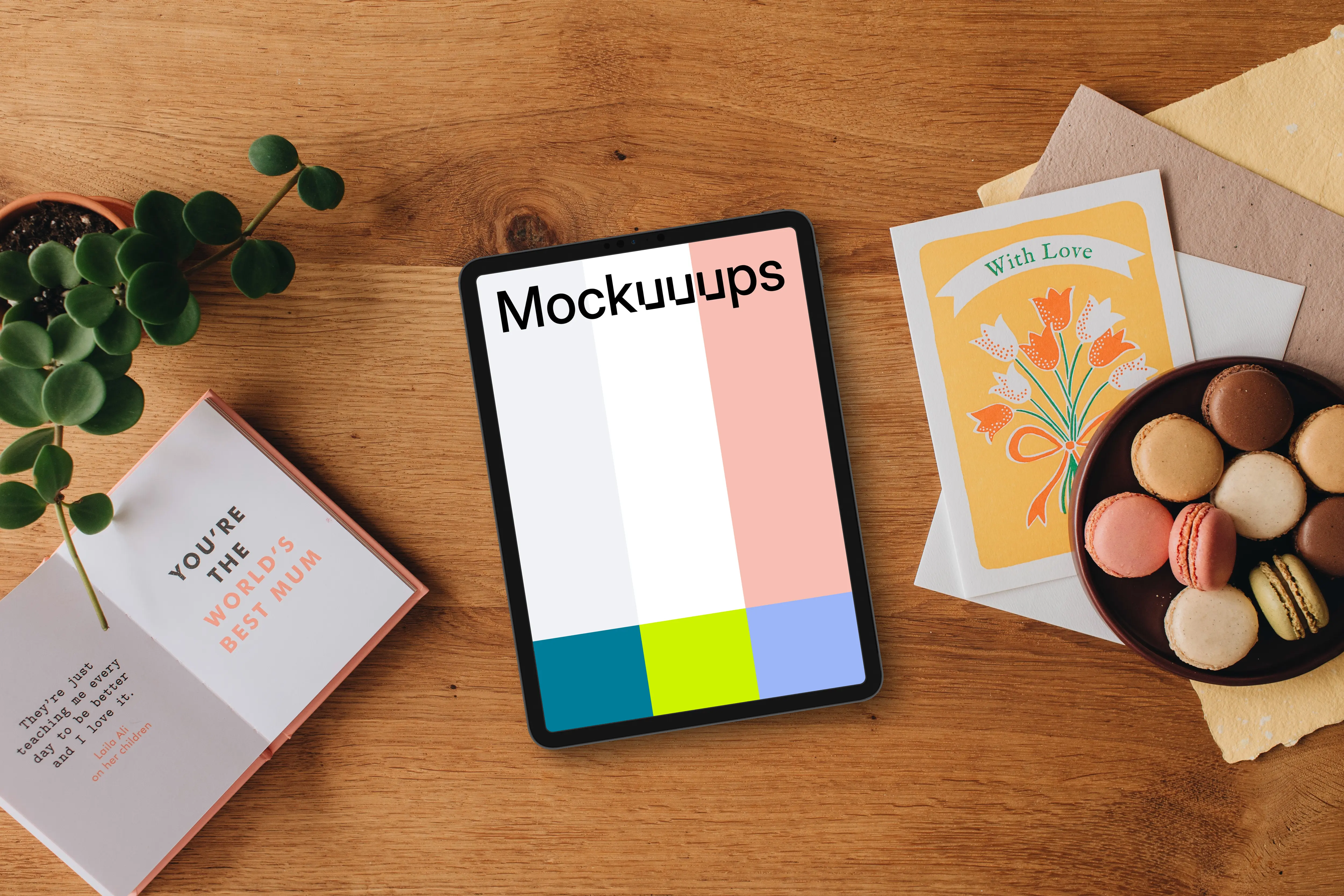 Wishes for Mother’ day and tablet mockup