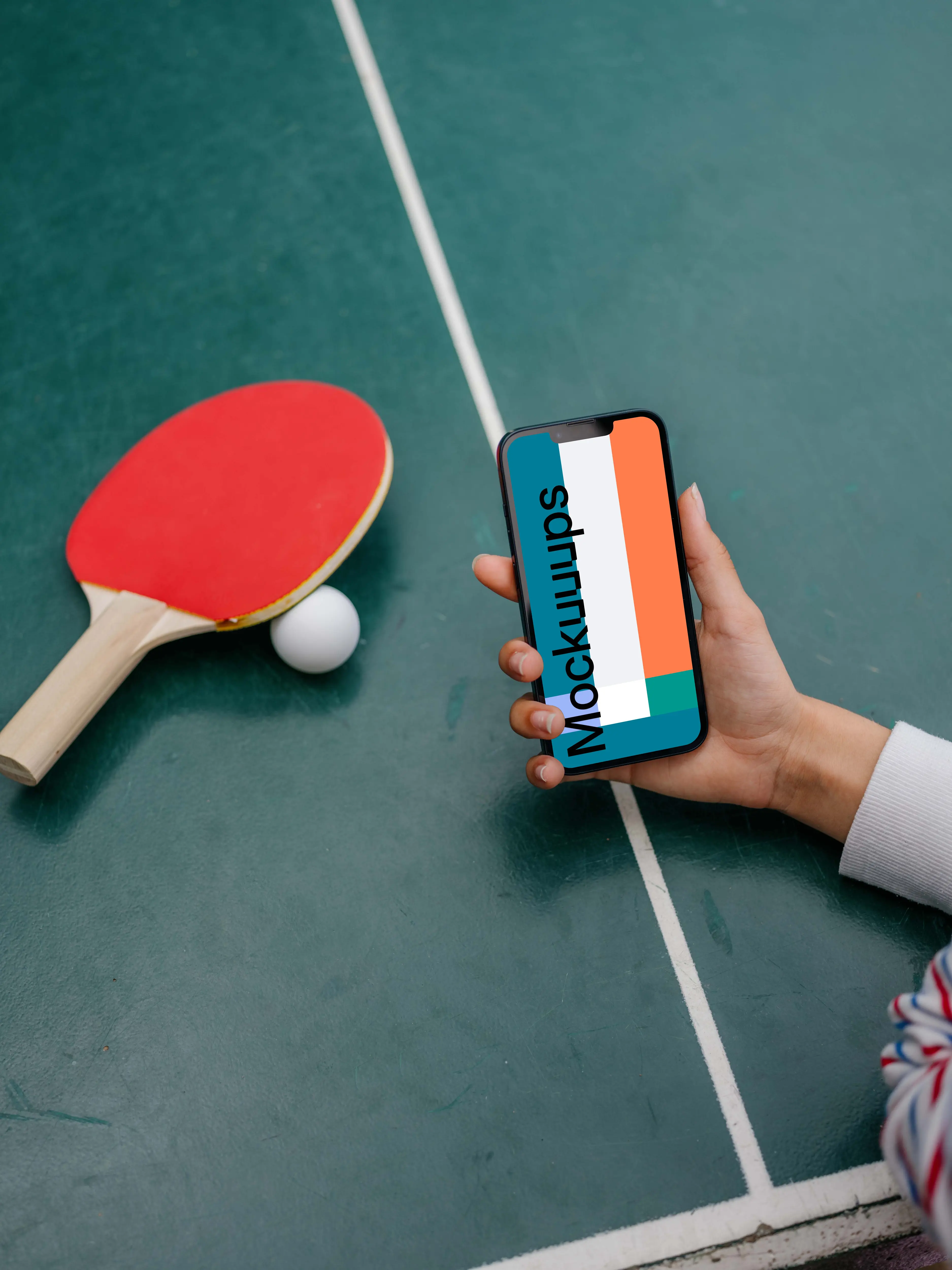 Woman hand holding a phone mockup
