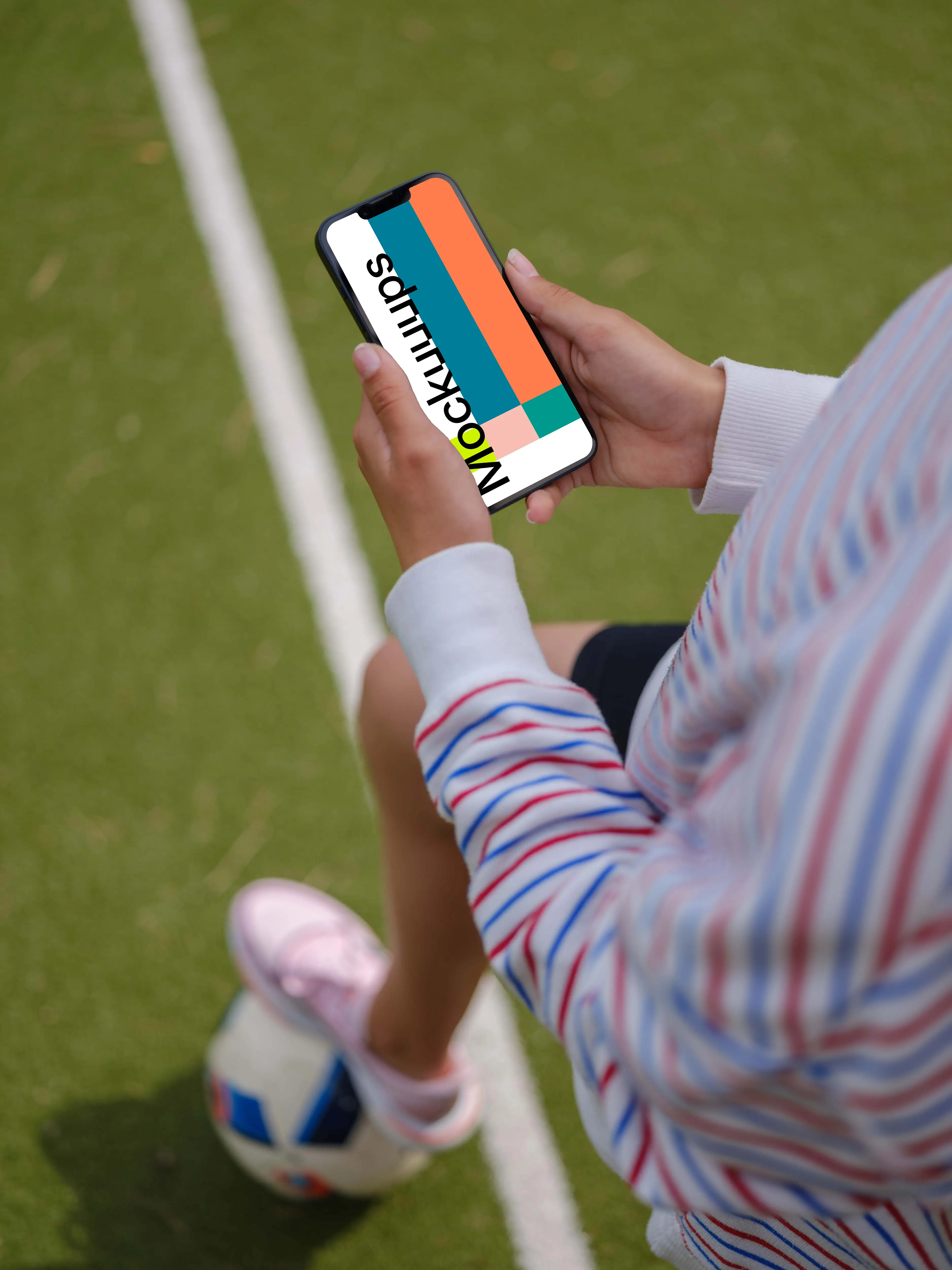 Woman hands holding a phone mockup