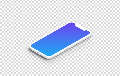 iPhone 12 Clay Mockup (Isometric Floor Right)