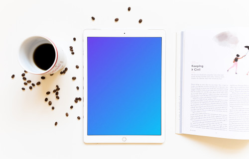 Coffee and iPad Pro mockup