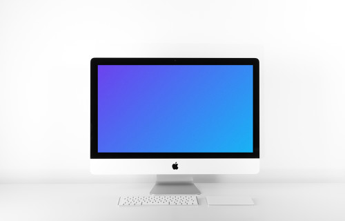 iMac mockup on white background