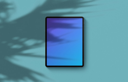 iPad Pro mockup on blue background (Portrait - Shadow 2)