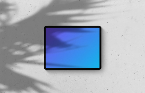 iPad Pro mockup on light background (Landscape - Shadow 2)
