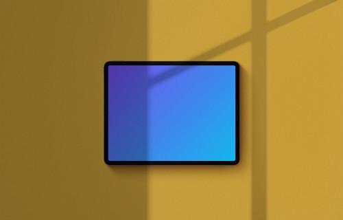 iPad Pro mockup on yellow background (Landscape - Shadow 1)