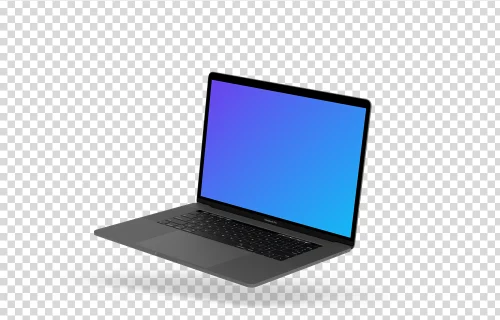 Macbook Pro mockup floating to the right