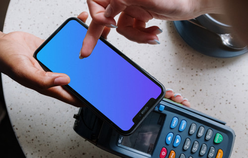 Making a payment with iPhone mockup