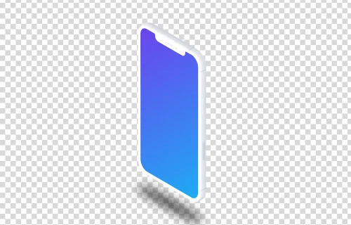 iPhone 12 Clay Mockup (Isometric Stand Right - Floating Shadow)